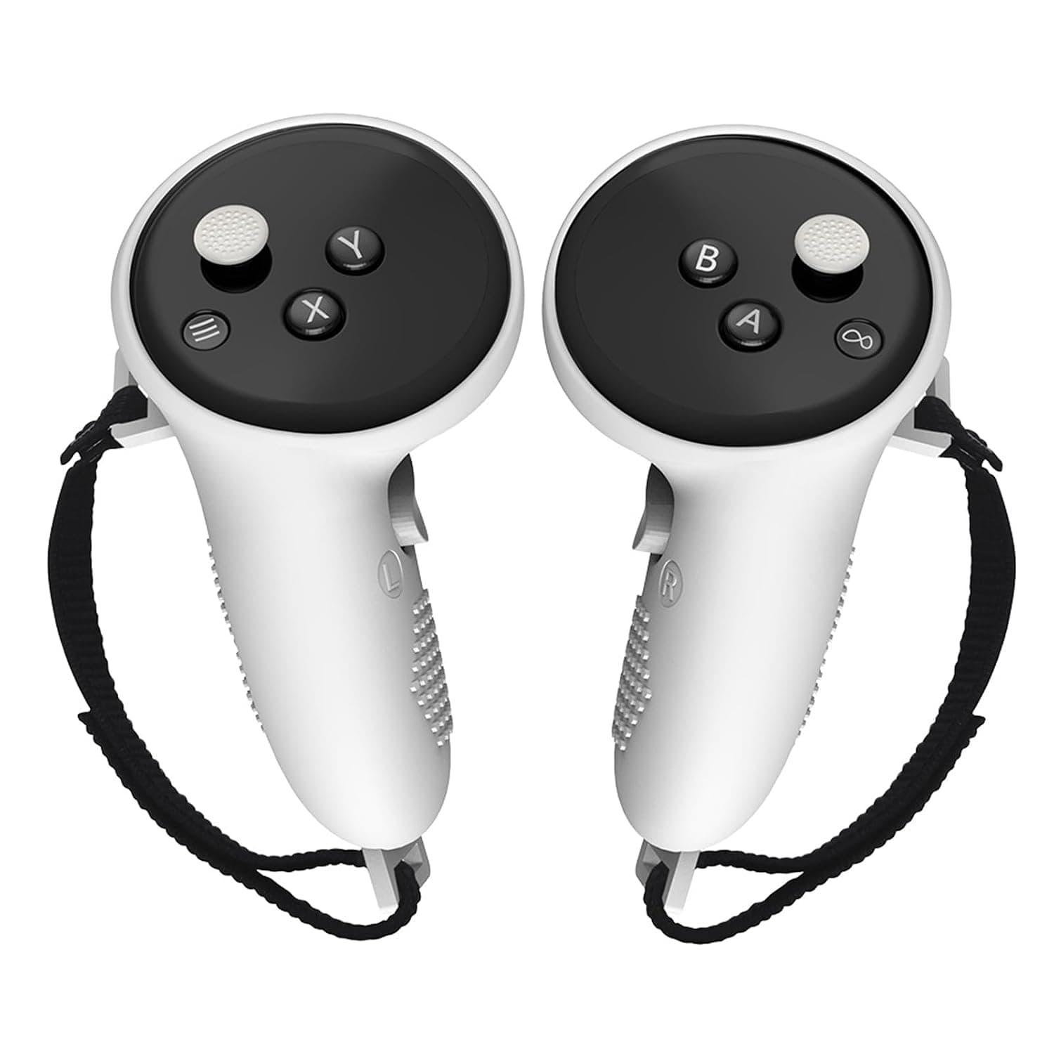 1 Pair Controller Grips Case for Meta Quest 3/3S, Anti-Slip Grip and Protection for VR Gaming, Ergonomic Design with Adjustable Soft Strap Easy Installation (White)