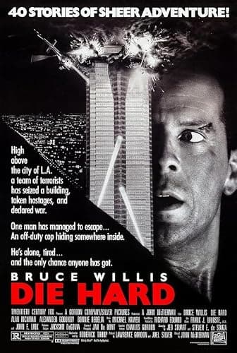 80s Classic Retro Vintage Die Hard Movie Film Poster Print Wall Art Pictures (A4 210 x 297mm)