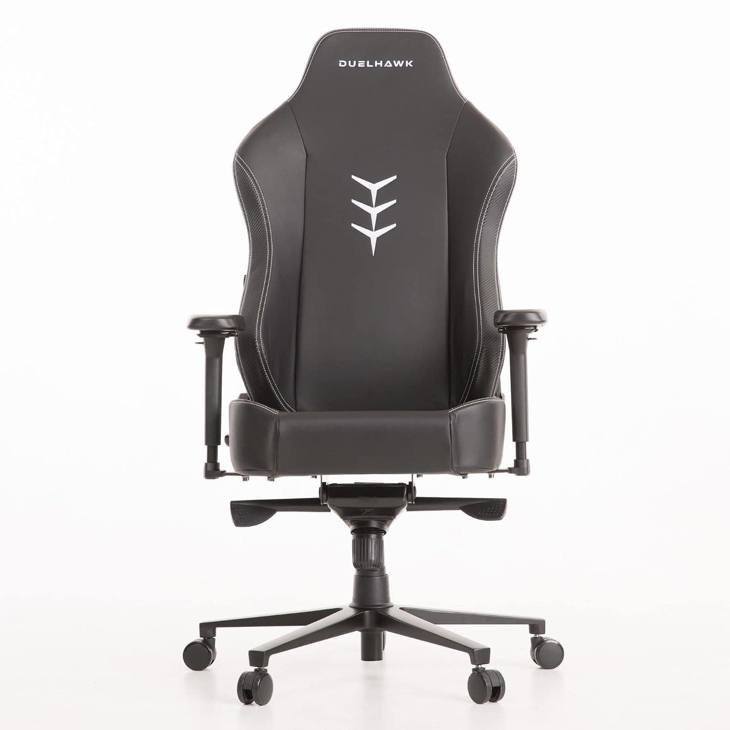 Duelhawk Ultra Gaming Chair - Computer Gaming Chair with Headrest and Lumbar Support - High Back Gaming Chair for Work or Play - Ergonomic Gaming Chair for PC Chair or Office Chair - Leather Black