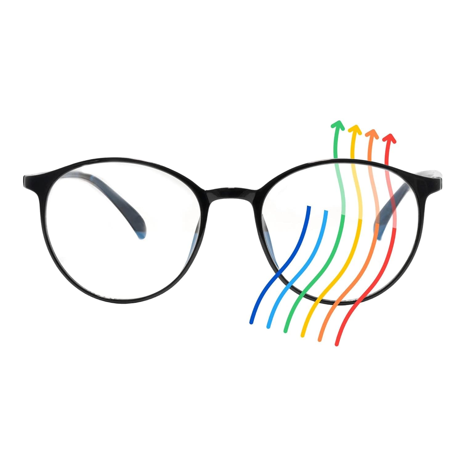 Ocushield Carson Blue Light Glasses, Shiny Black | Unisex computer glasses for eye strain relief. Anti-glare screen protection. For work, gaming & reading.
