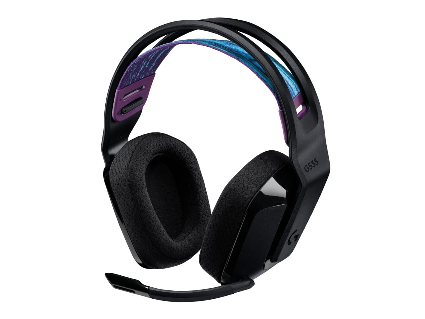 Logitech G535 LIGHTSPEED Wireless Gaming Headset | Lightweight on-ear headphones, flip to mute mic, stereo, compatible with PC, PS4, PS5, USB rechargeable - Black