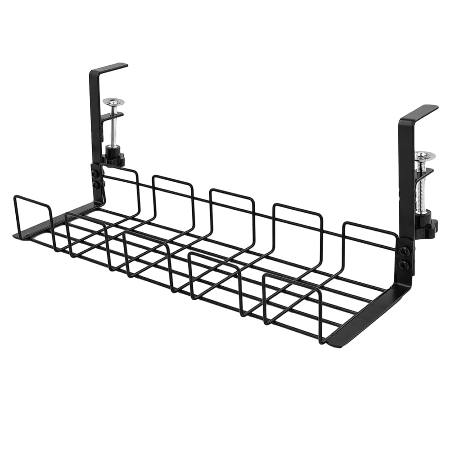 Under Desk Cable Management Tray, No-Drill Metal Cable Manager | Under-Desk Cable Organizer Wire Management Sturdy Metal Cable Tray Basket for Office Kitchen Home Standing Desks