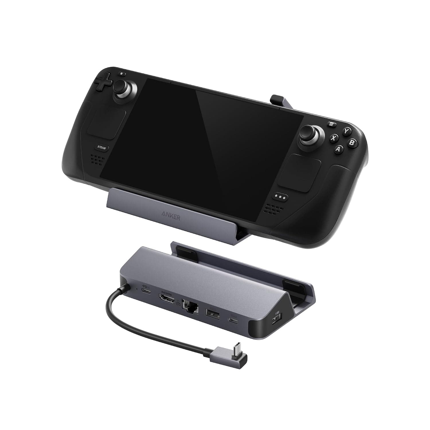 Anker Steam Deck Dock, Docking Station for Steam Deck (OLED)/ROG Ally/Legion Go, 6-in-1 USB C Hub with HDMI 4K@60Hz, 1Gbps Ethernet, 2 USB-A and 1 USB-C Port, 90W Fast Charging (Not for Rog Ally X)