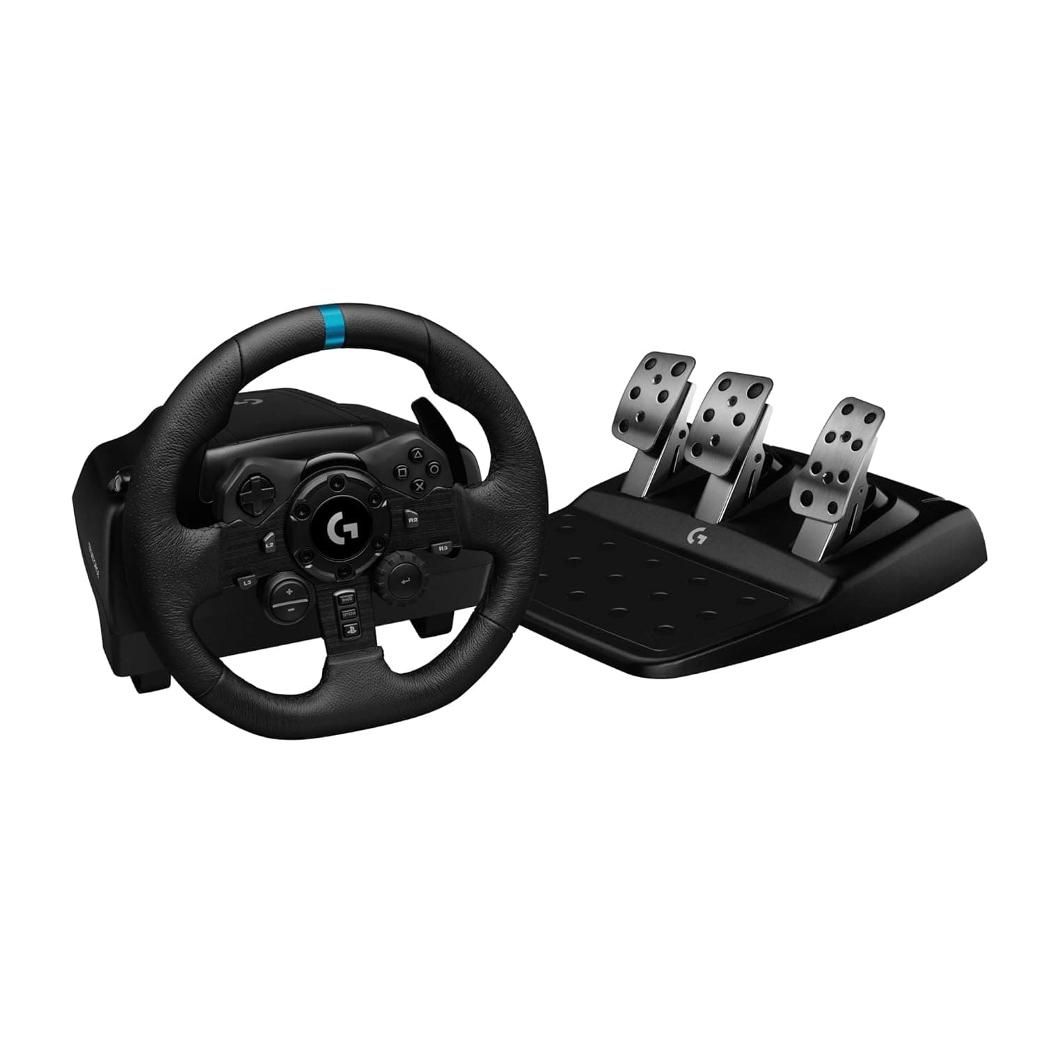 Logitech G G923 Racing Wheel and Pedals for Playstation & PC | TRUEFORCE, 1000 Hz Force Feedback, Responsive Driving Design, Dual-Clutch-Launch-Control, Echtleder-Lenkradbezug, PS5/PC/Mac
