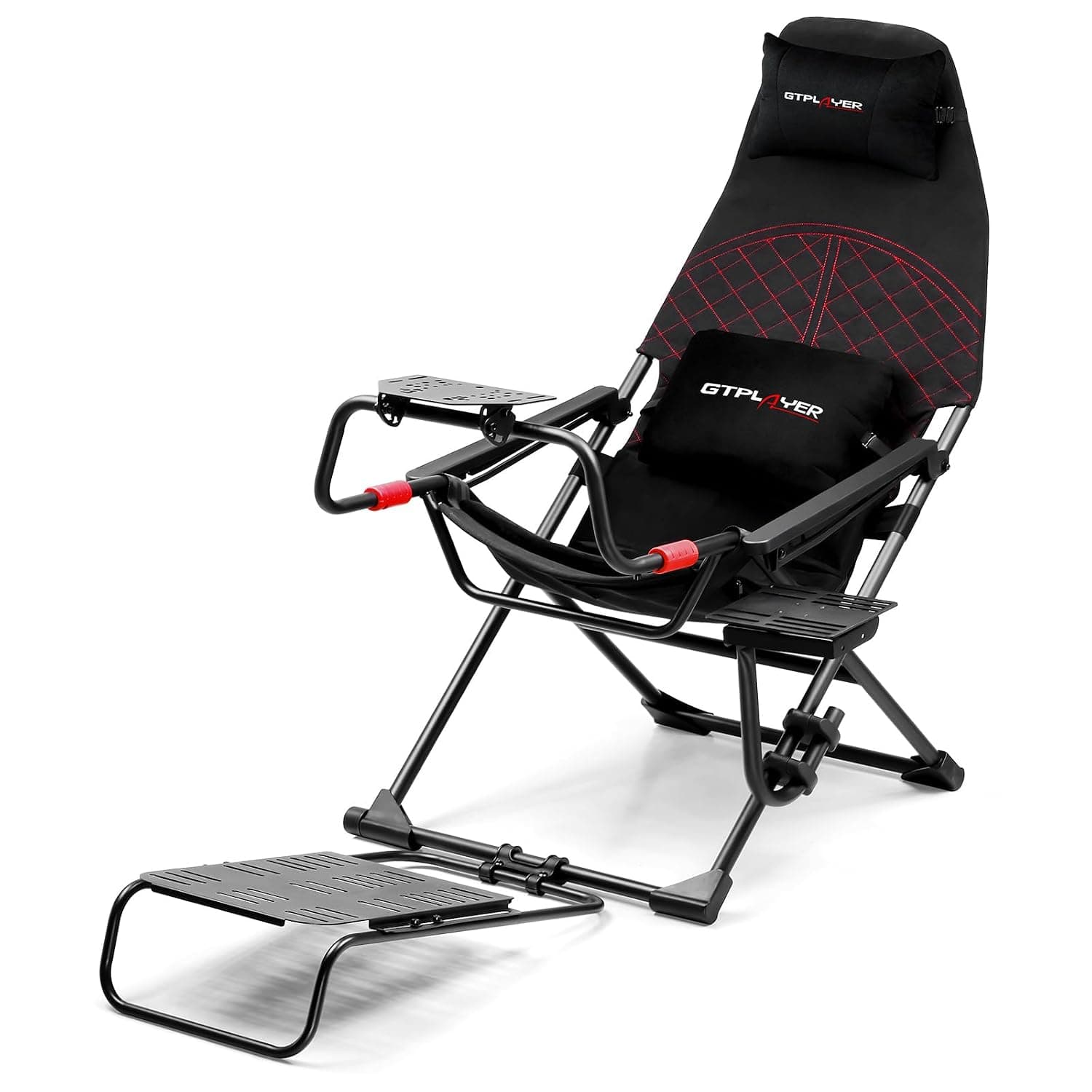 GTPLAYER Racing Wheel Stand Racing Cockpit Racing Wheel Stand Racing Simulator Foldable Adjustable Height and Pedal High Performance Racing Simulator Compact Metal Frame Compatible with PS4, Xbox, PC