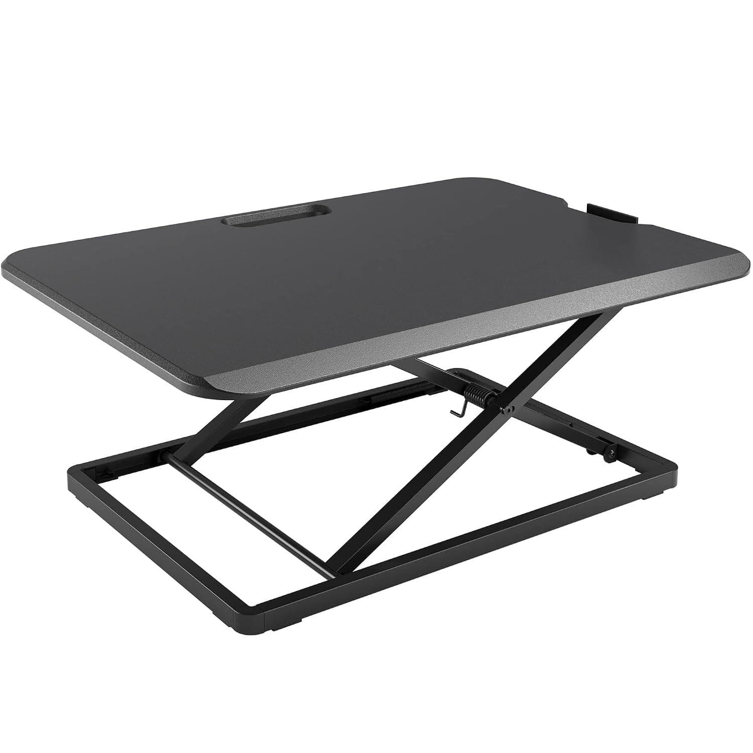 BONTEC Standing Desk Converter, 67x47cm, Height Adjustable, Ultra-Slim, 8kg | X-frame steel construction, ready to use, smooth lifting mechanism, for laptops, monitors, keyboards and home office setups