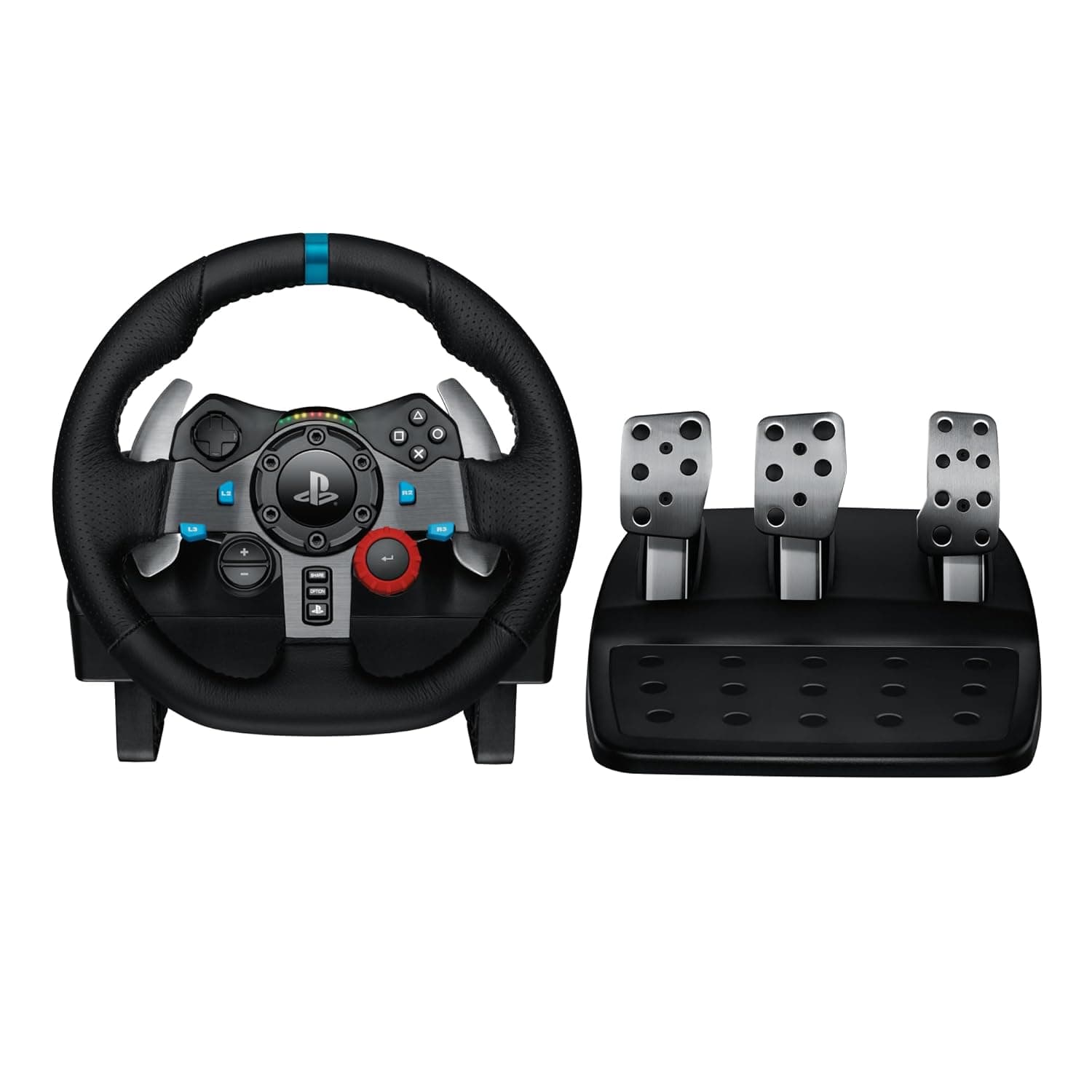 Logitech G G29 Driving Force Racing Wheel and Floor Pedals, Real Force Feedback, Stainless Steel Paddle Shifters, Steering Wheel Cover for PS5, PS4, PC, Mac - Black | Real Force Feedback, Stainless Steel Paddle Shifters, Steering Wheel Cover for PS5, PS4, PC, Mac - Black