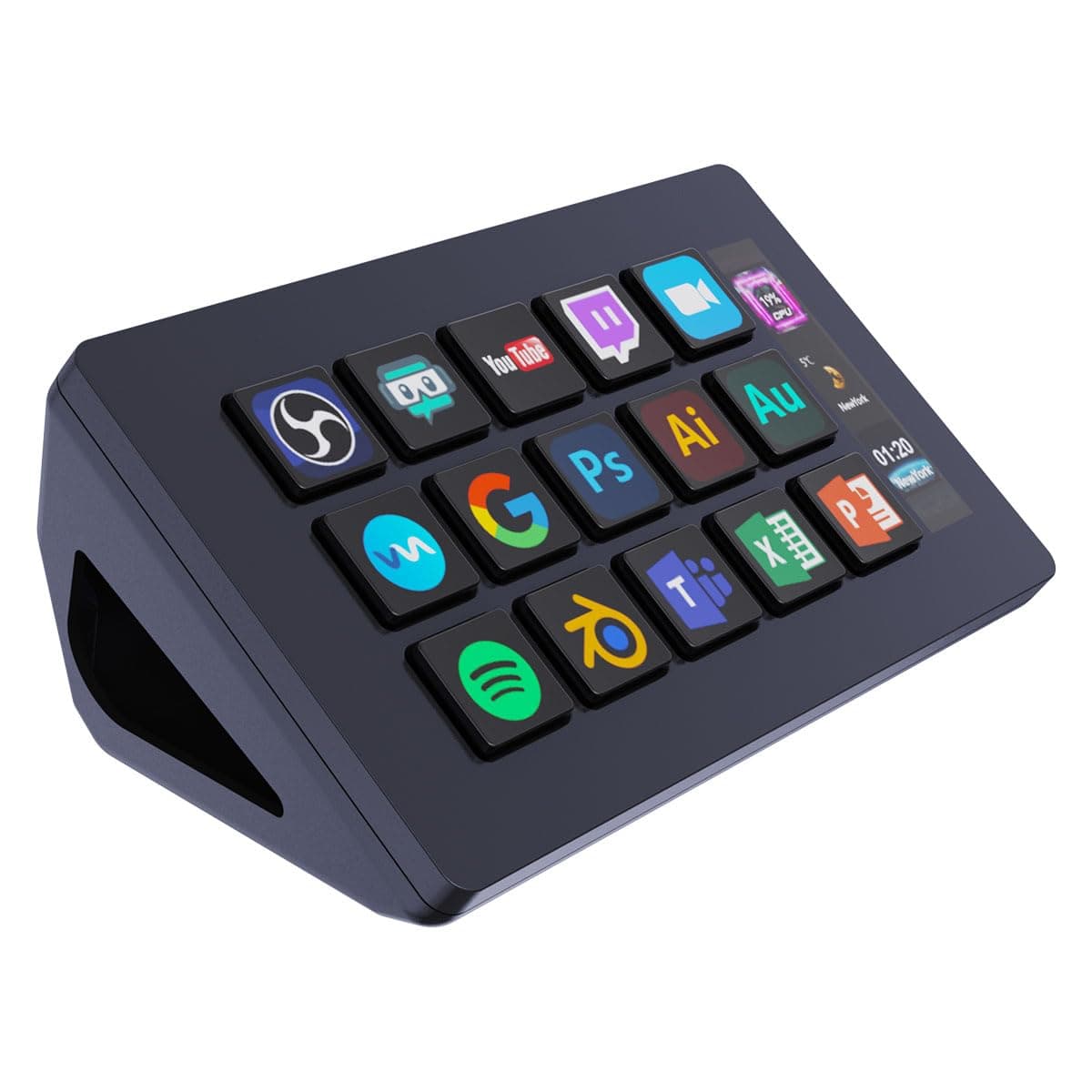 TreasLin VSDinside Stream Controller with 15 Customizable Macro Keypad to Trigger Actions in OBS Twitch YouTube for Content Creators Streaming Deck Compatible with PC & Mac HSV293S Black