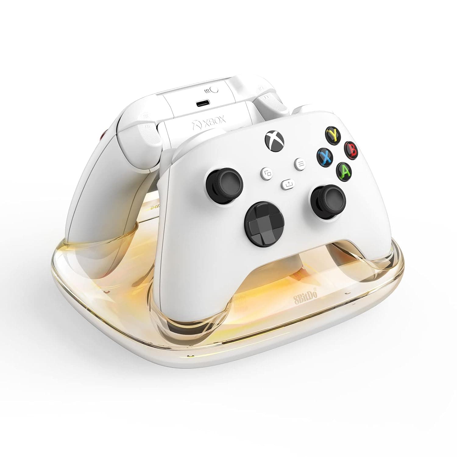 8Bitdo Dual Charging Dock for Xbox Wireless Controllers, Charging Station With Magnetic Secure Charging for Series X|S & One Controller (White)