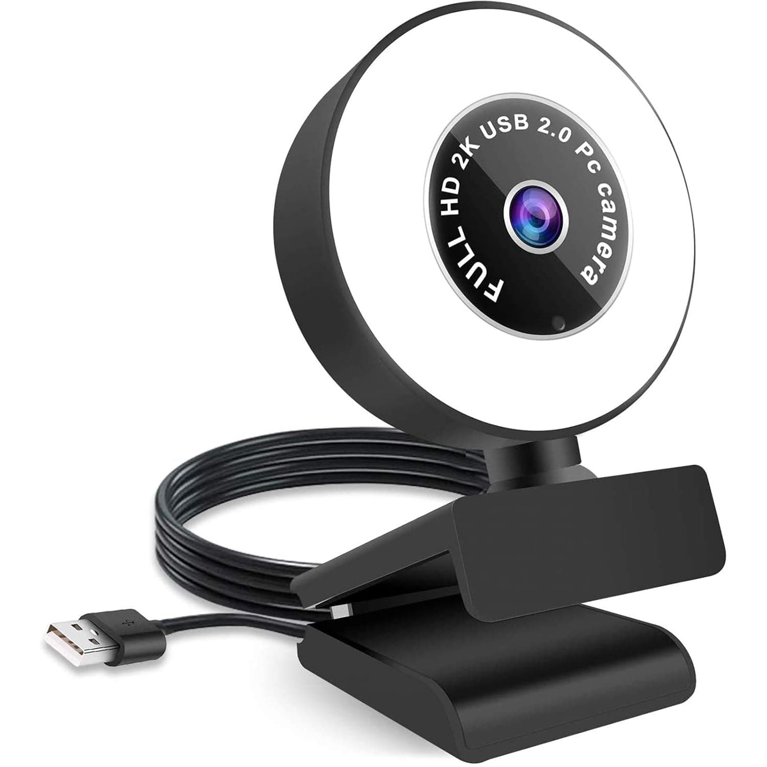 PURSOPHY Webcam with ring light, 1080P Streaming Webcam webcam with microphone and ring light,Plug & Play USB Webcam for PC, MAC, Laptop, Youtube, Video Call, Live broadcast, Study, Meeting