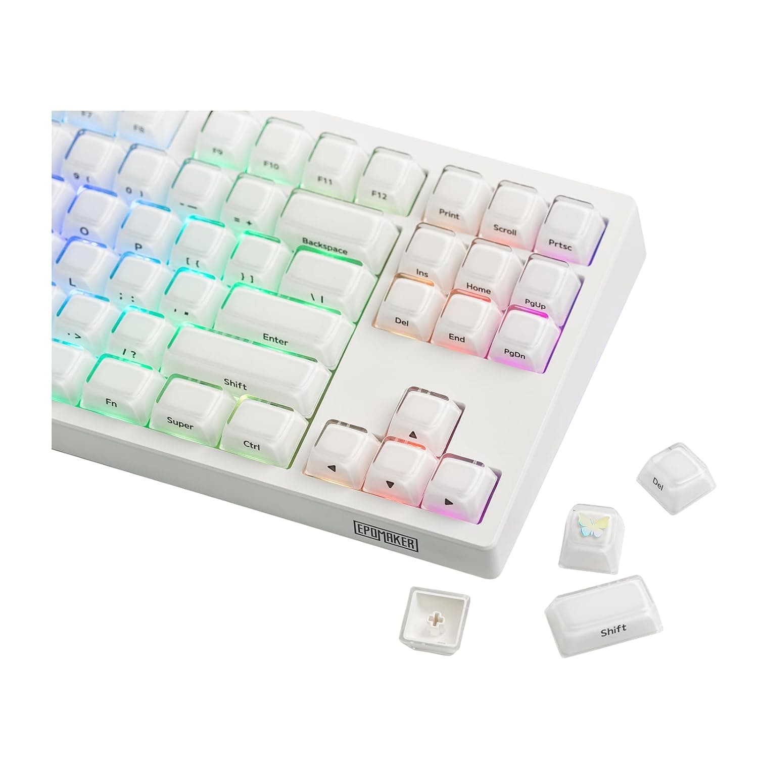 EPOMAKER Lusterfly Jelly Keycaps Set - 123 Keys Double-Shot Laser Engraved, MDA Profile, ABS+PC, Non-Shine-Through, MX-Compatible for 61/68/84/87/98/100/104-Key Mechanical Keyboard