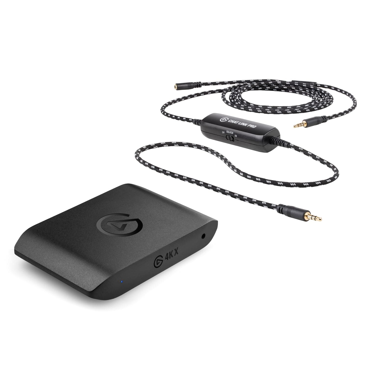 Elgato 4K X External Capture Card & Chat Link Pro – Audio Adapter, for PS5, PS4, Nintendo Switch, Capture Voice Chat, Gameplay Sound, Extra Long Cable