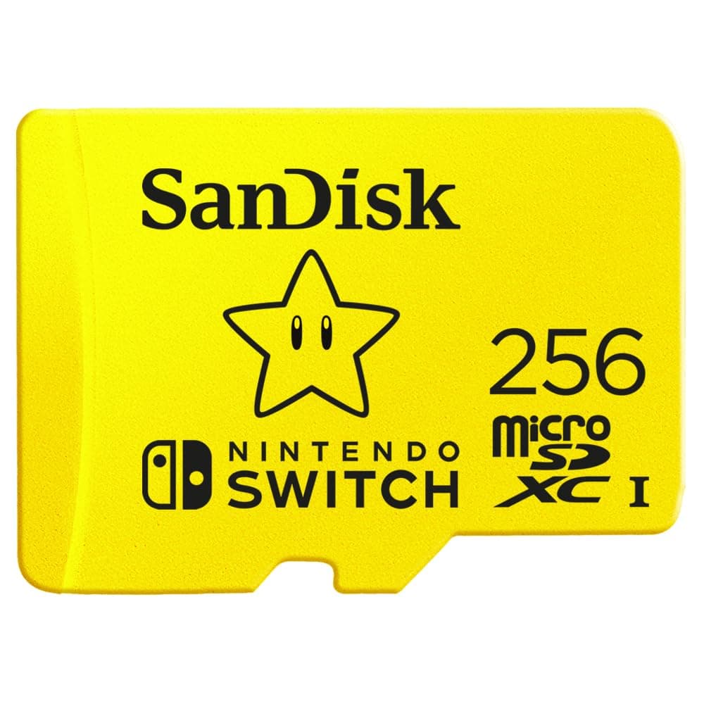 SANDISK microSD Card 256GB, Super Mario Super Star Edition | Officially Licensed for Nintendo-Switch, UHS-I, Up to 100MB/s Read Speeds, Instantly add additional space