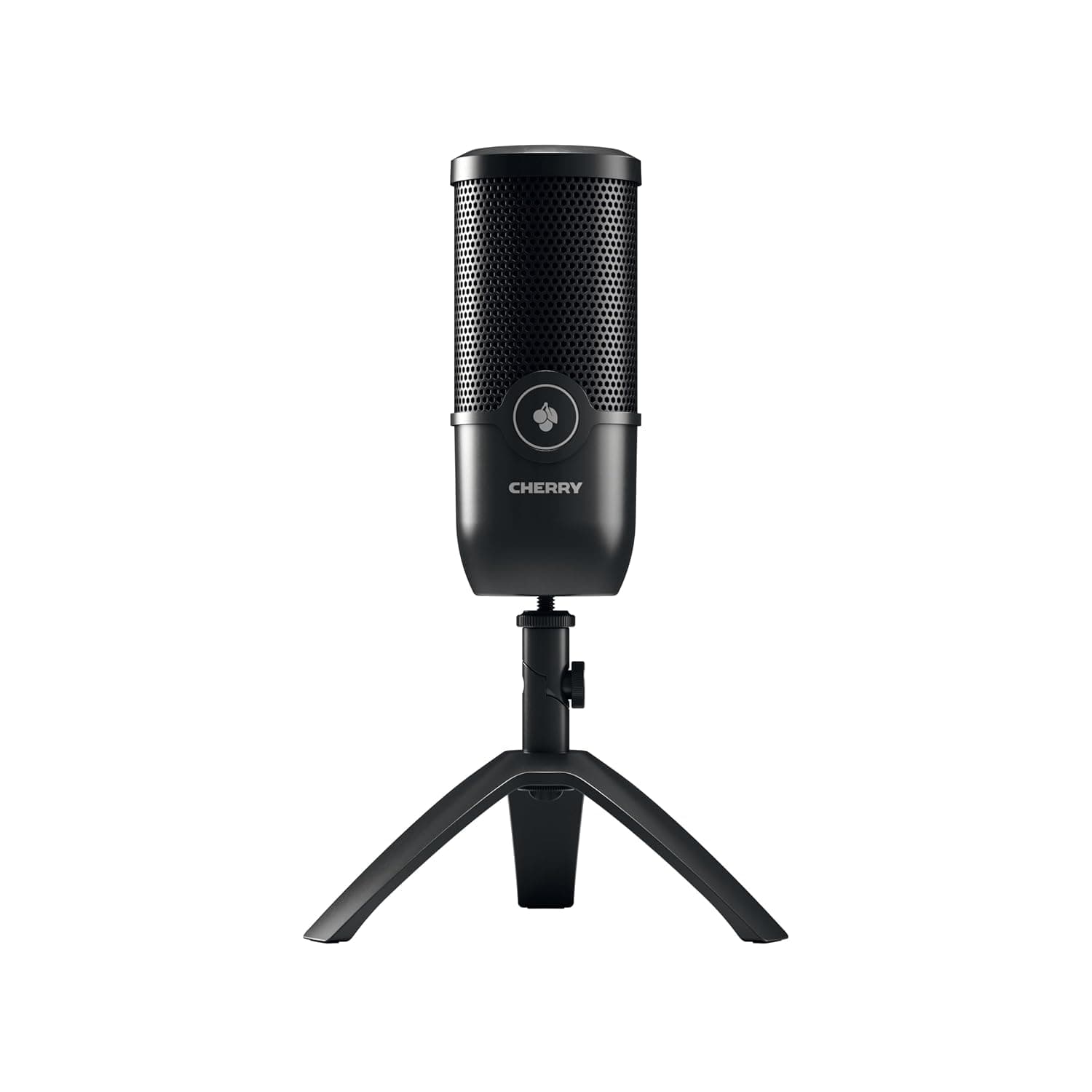 CHERRY UM 3.0, USB Microphone for Podcasts, Streaming, Home Office, Cardioid Characteristic, Headphone Connection, Compatible with PC/Mac/PS4/PS5, Black | Cardioid pattern, headphone jack, touch mute function, volume control, compatible with PC/Mac/PS4/PS5