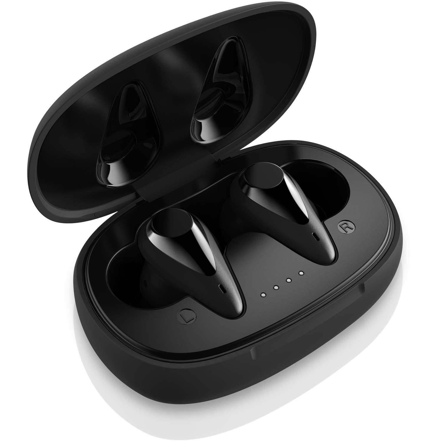 August EP810 Bluetooth 5.0 Sport Wireless Earbuds with Mic, Noise Reduction | In-Ear Headphones with Touch Control, 18Hours Playtime with Charging Case, Voice Assistant, for Gym, Running, Black