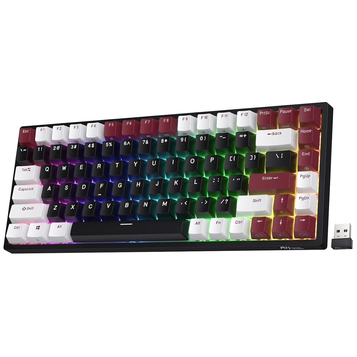 RK ROYAL KLUDGE RK84 RGB Limited Edition, 75% Triple Mode BT5.0/2.4G/USB-C Hot Swappable Mechanical Keyboard, 84 Keys Wireless Bluetooth Gaming Keyboard, RK Yellow Switch, Americano Black | 84-Keys Compact TKL Gaming Keyboard w/Programmable Software for Mac/Win, Sound Absorbing Foam, PBT Keycap, Custom Switch