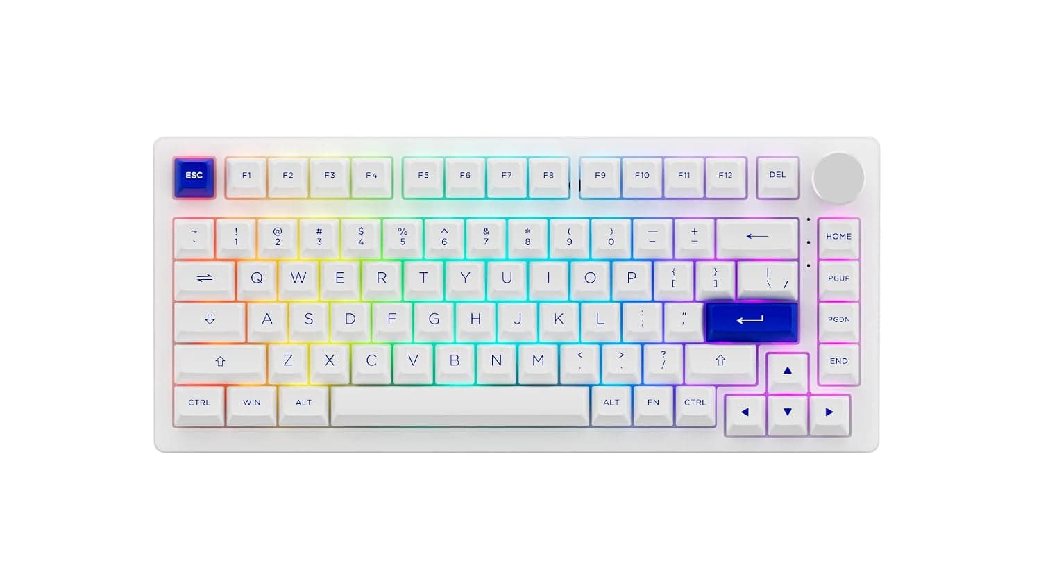 EPOMAKER AKKO PC75B Plus Hot Swappable RGB Mechanical Gaming Keyboard, Bluetooth 5.0/2.4Ghz/USB-C Wired PC Keyboard, with Knob Control, PC Plate, PBT Keycaps, 3000mAh Battery for Win/Mac/Linux