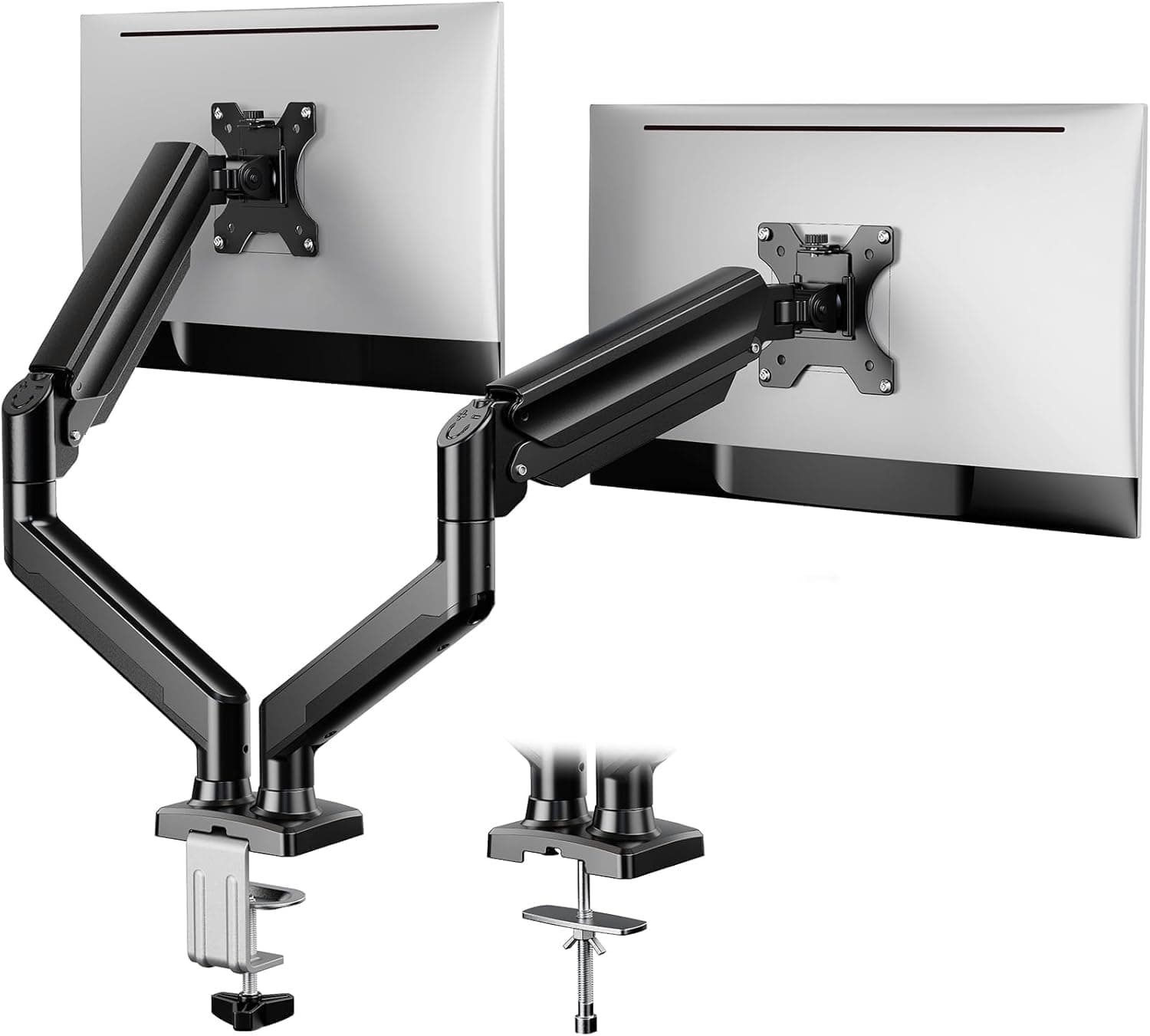 ErGear Dual Monitor Arm Desk Mount for 17 to 32 Inch Curved Flat Screens, Dual Monitor Stand Holds up to 10kg, Double Gaming Screen Arm Support VESA 75/100 mm