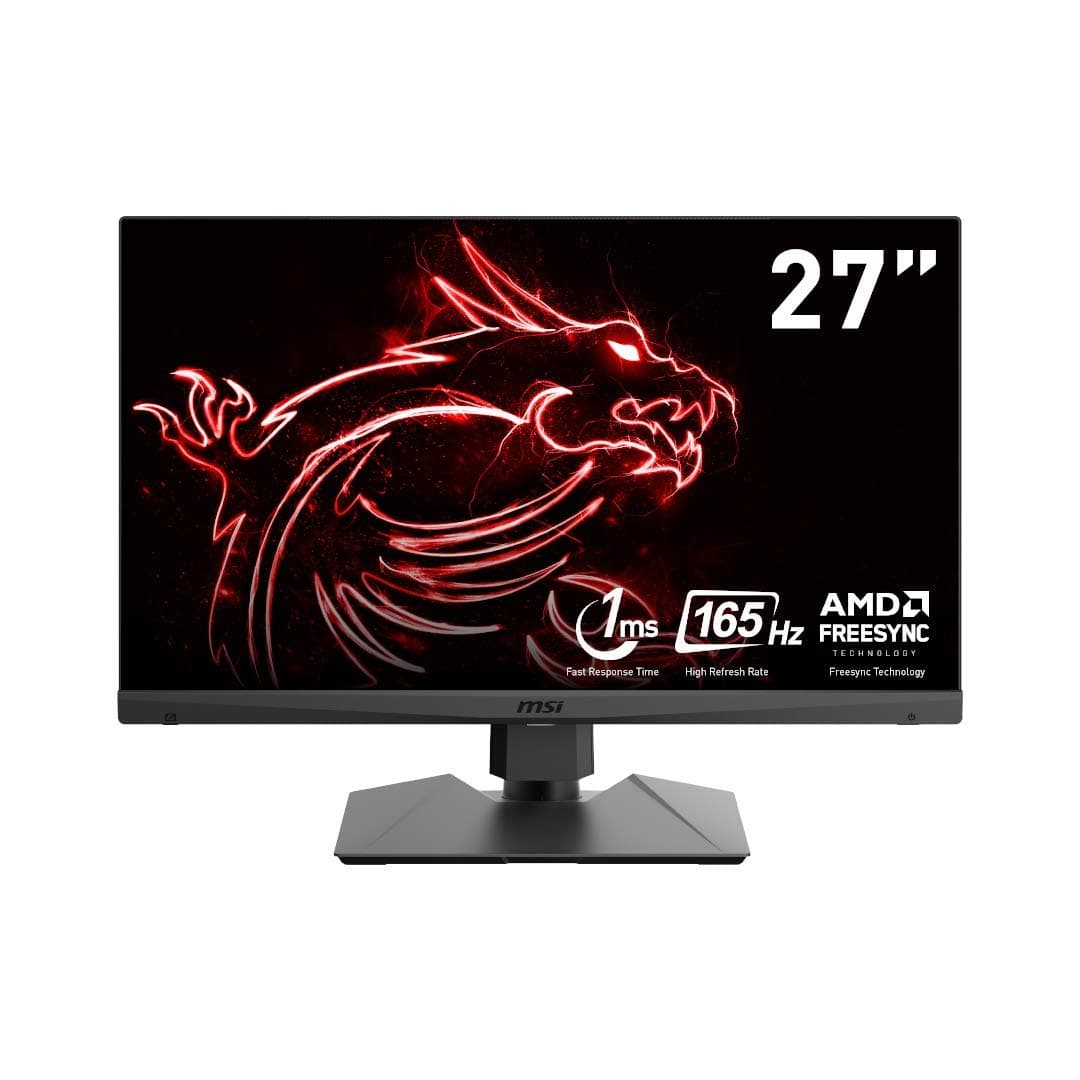 MSI Optix MAG272QR Gaming Monitor 27 Inch, WQHD, VA, 165 Hz, 1ms, 2560 x 1440, 1440p, RGB Mystic Light, DisplayPort, HDMI, Type-C, USB, Adjustable Stand, AMD FreeSync