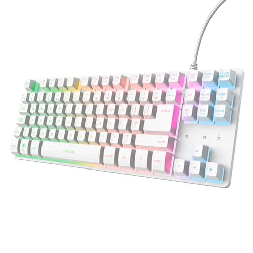 GXTrust Thado TKL Gaming Keyboard QWERTY UK Layout, White
