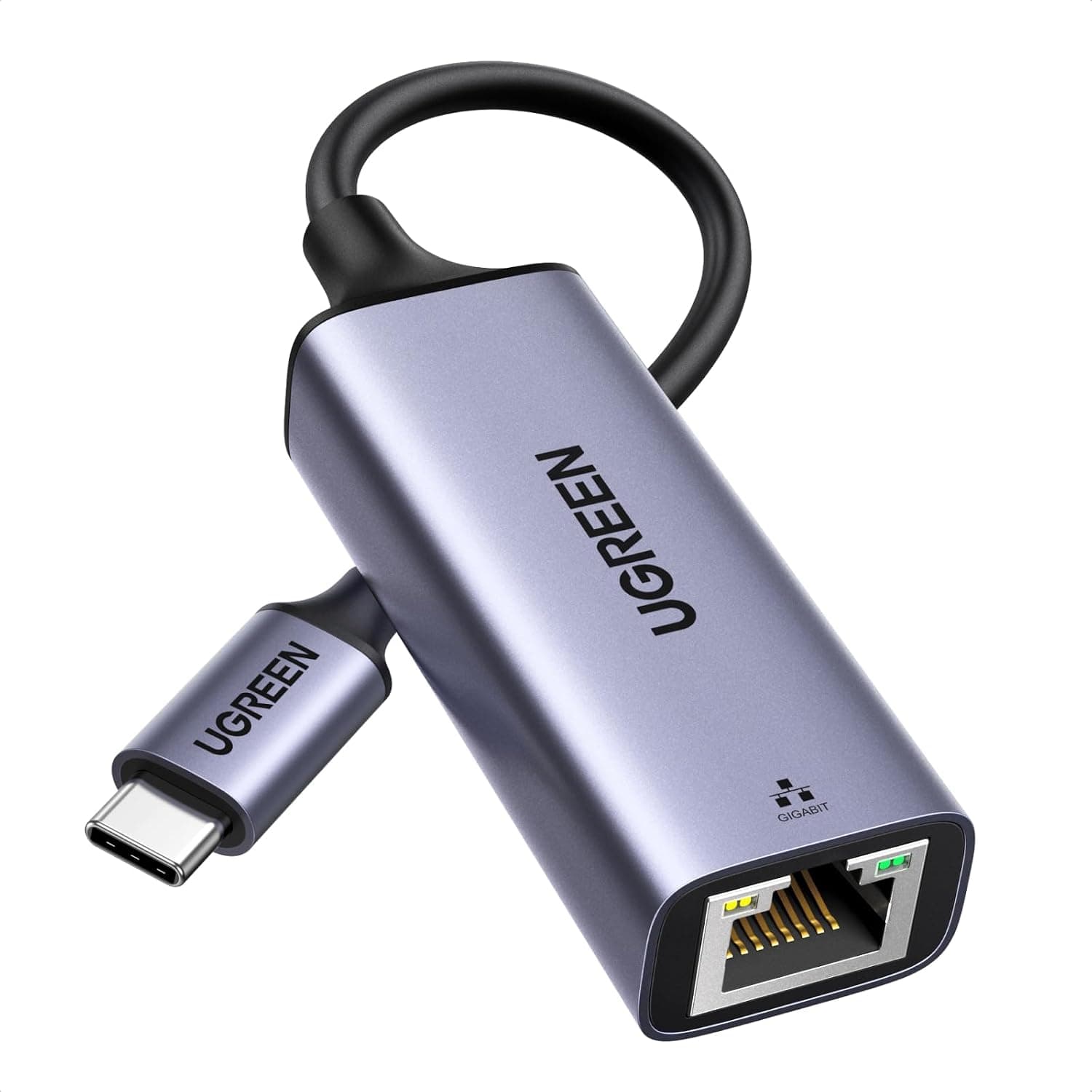 UGREEN USB C to Ethernet Adapter, Gigabit Wired Network Adapter | Aluminum RJ45 1000Mbps Thunderbolt LAN Adaptor Compatible with MacBook Pro/Air, iPhone 17 Pro Max, Steam Deck(Grey Type C)