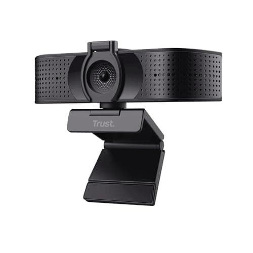 Trust Teza 4K Ultra HD Webcam 3840x2160 with Autofocus, Black | 2 Integrated Microphones, 30 FPS, USB Plug & Play, Web Camera for Teams Zoom Skype PC Laptop Mac Macbook