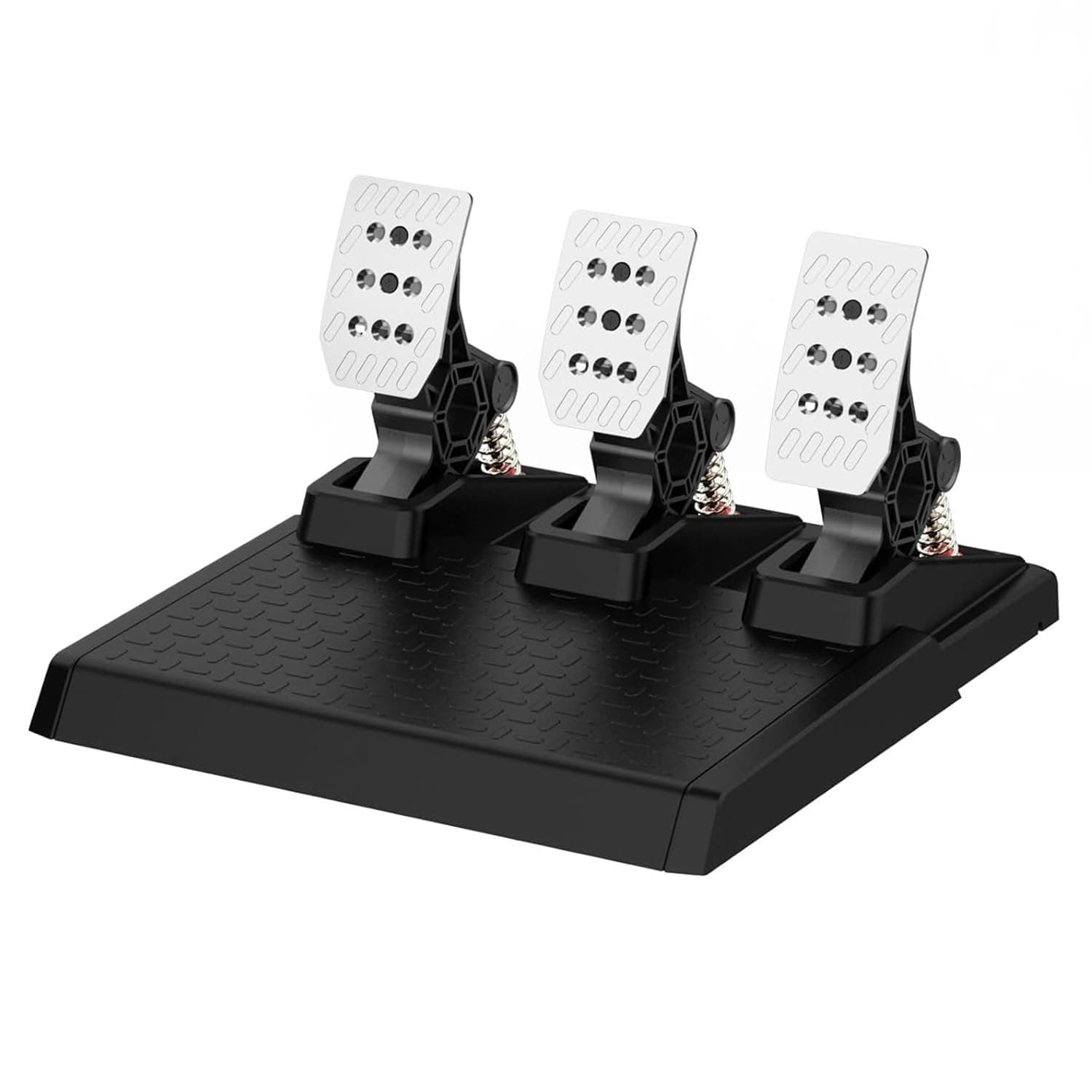 NBCP Racing Pedals, Metal PC Pedal Set with Hall Sensor, Swappable Springs, Adjustable Throttle, Brake & Clutch, Durable, Compatible with PC Win11/Win10/Win7