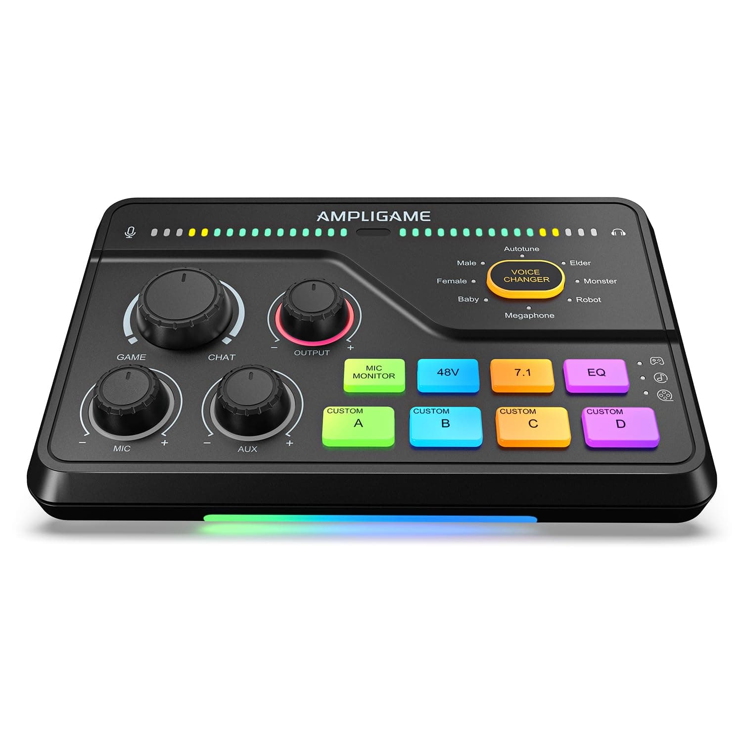 FIFINE SC8 RGB Gaming Audio Interface | XLR Preamp, Audio Mixer, 7.1ch Surround Headphone Amp, EQ Modes, Voice Changer, Game/Chat Balance. for Streaming, Living.