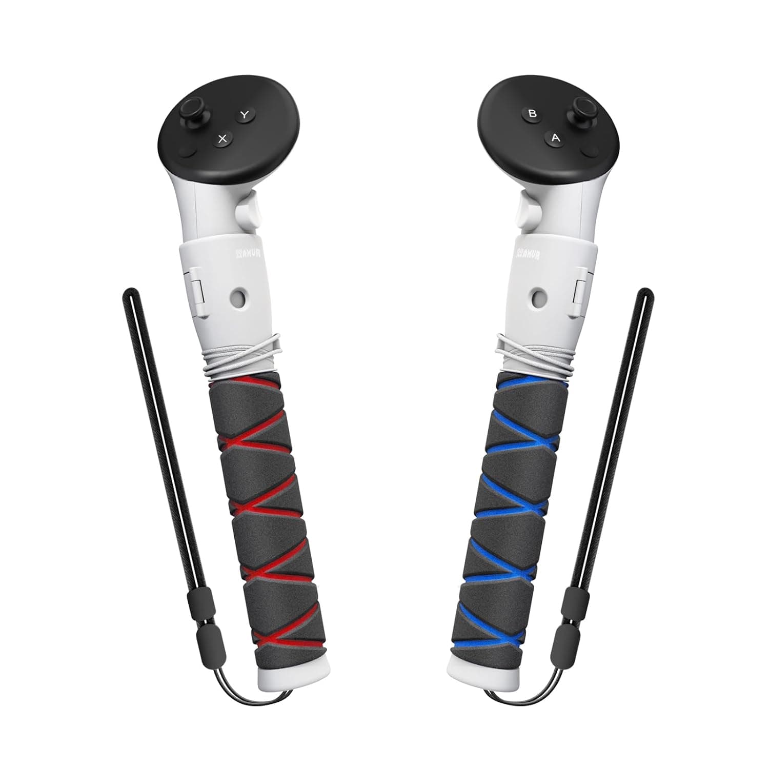 AMVR Handle Attachments Compatible with Meta/Oculus Quest 3s/Quest 3 Controller Accessories, Controller Extension Grips for VR Game Gorilla Tag Long Arms Sticks,Beat Saber Handle