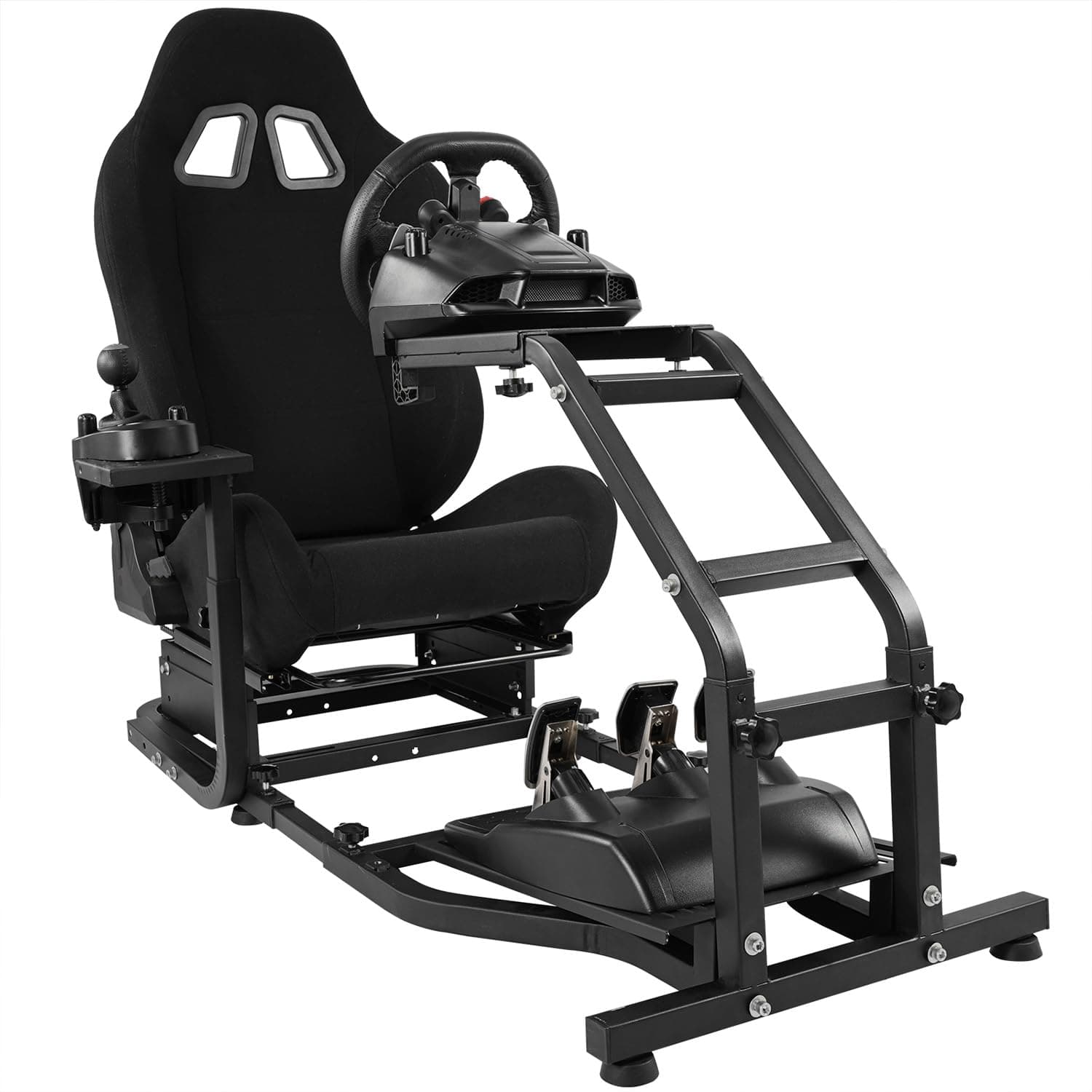 Dardoo Racing Simulator Cockpit with Adjustable Racing Seat Fit for Logitech G29 G920 G923, Fit for Thrustmaster T150 T300RS GT Racing Steering Wheel Stand, Not Included Wheel Shifter and Pedals