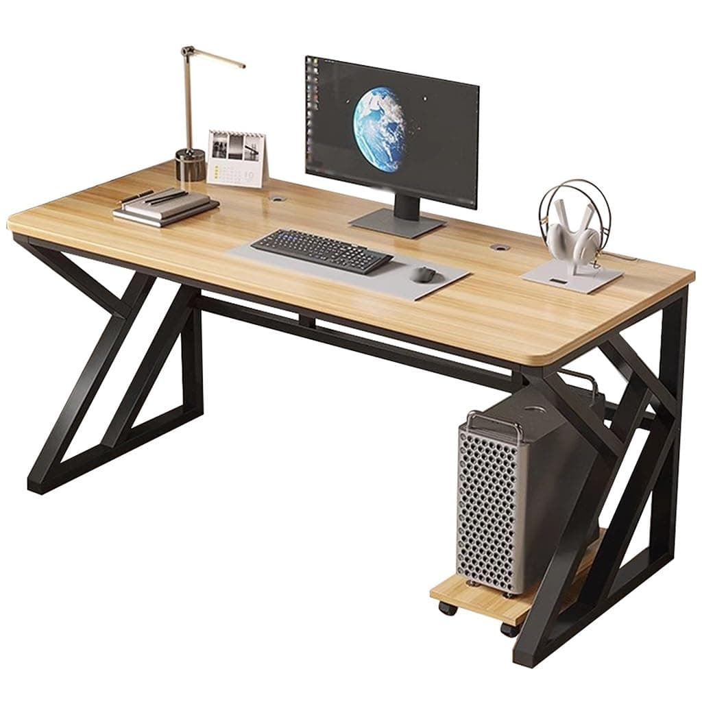 Gaming Desk - Sturdy K-Shaped Computer Table with Cable Management, Easy to Assemble Office and Student Writing Desk, Modern Design for Home and Office Use