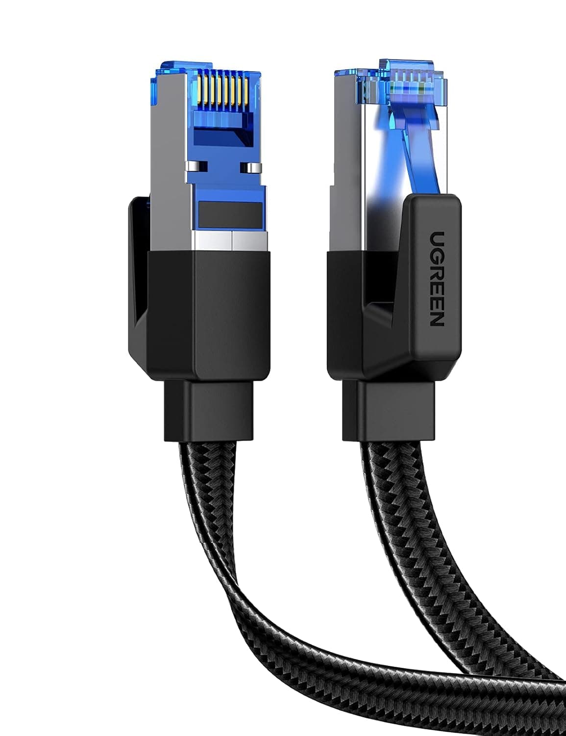 UGREEN Cat 8 Ethernet Cable 5M, Flat 40Gbps Braided RJ45 LAN | Flat Braided Pure Copper Design. Ideal for Gaming PS5 Xbox, 4K Streaming, Home/Office. Fits PC, Router, Modem, TV