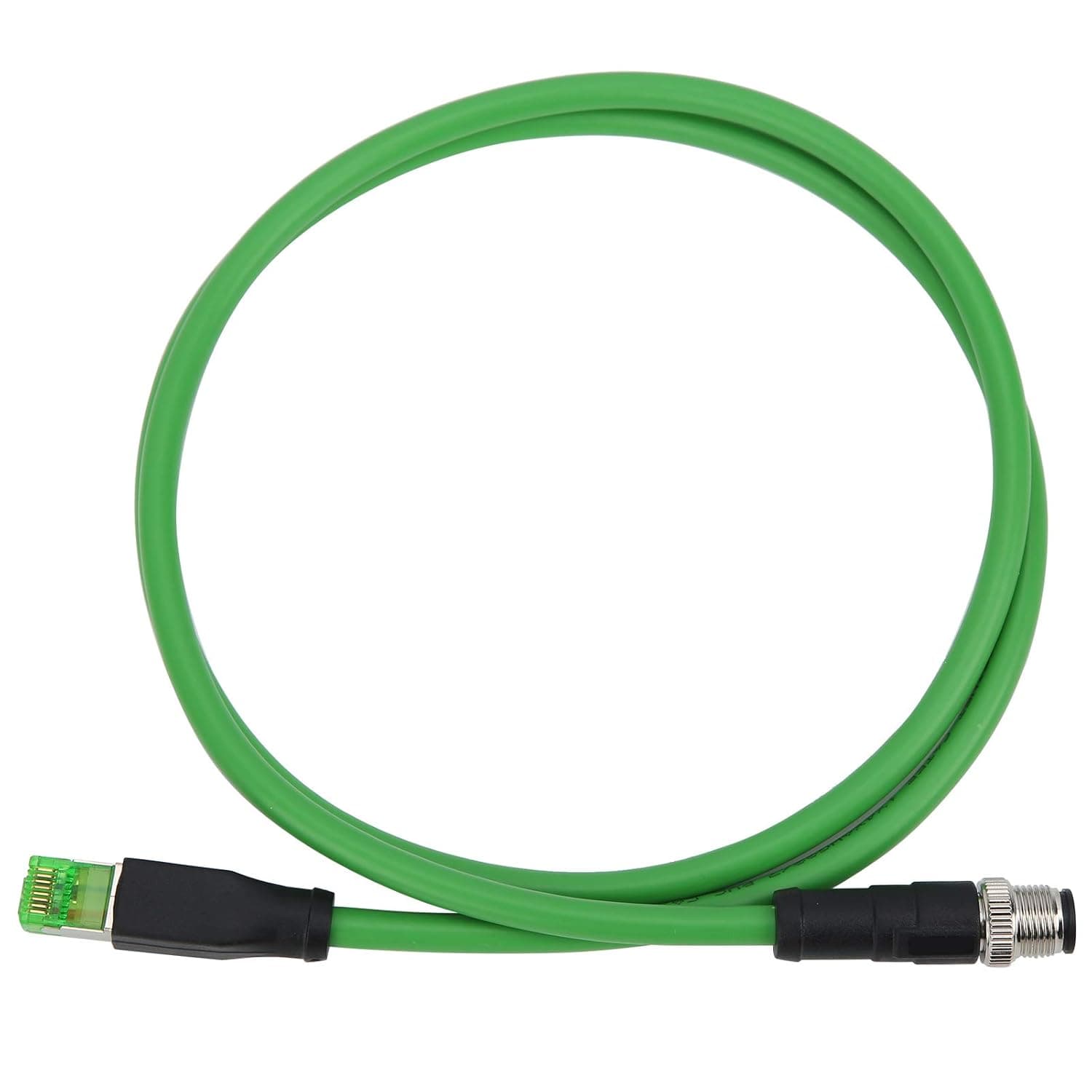 Walfront 1m Ethernet Cable 4Pin M12 D-Coded Male to RJ45 Patch Cord Networking IP67 Waterproof Ethernet Shielded Cable for Cat6 Network