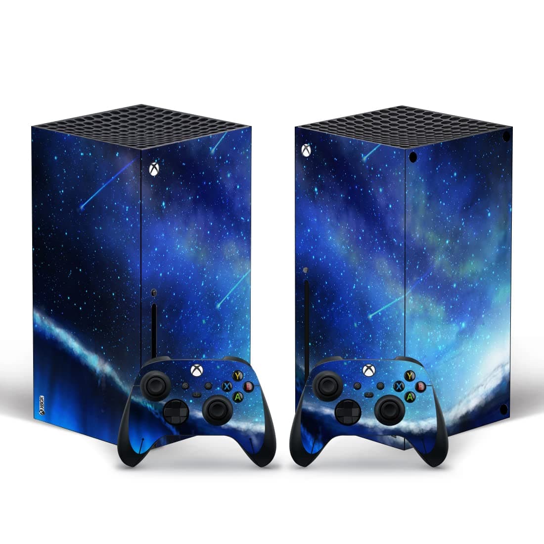 CENSTEEL Xbox Series X Skins Wrap Sticker with Two Free Wireless Controller Decals, Whole Body Protective Vinyl Skin Decal Cover for Microsoft Xbox Series X Console - Meteor Shower