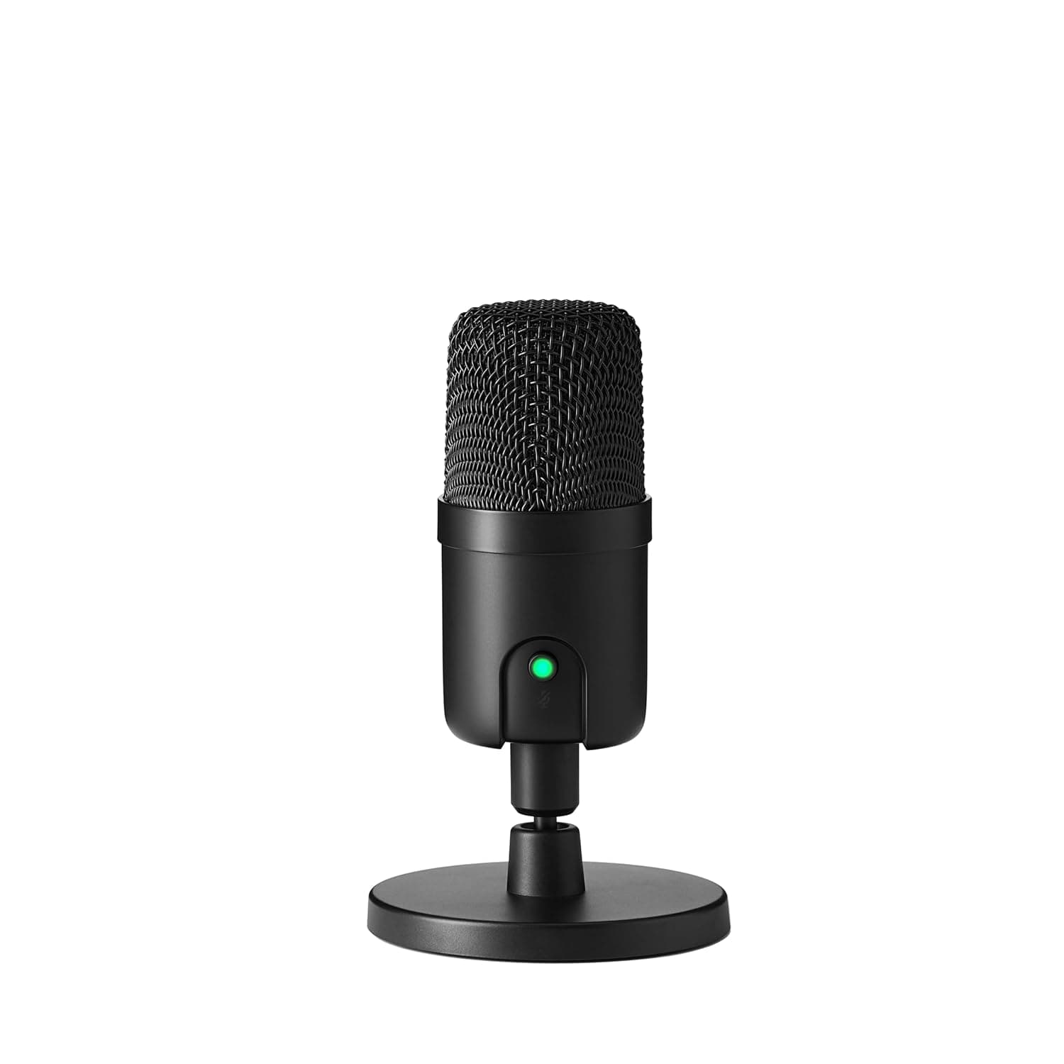Amazon Basics Mini USB Condenser Podcast Microphone, Cardioid Pickup, 14mm Diaphragm, 360° Adjustable Stand, One-Tap Mute, Plug and Play, for Streaming and Gaming, Black