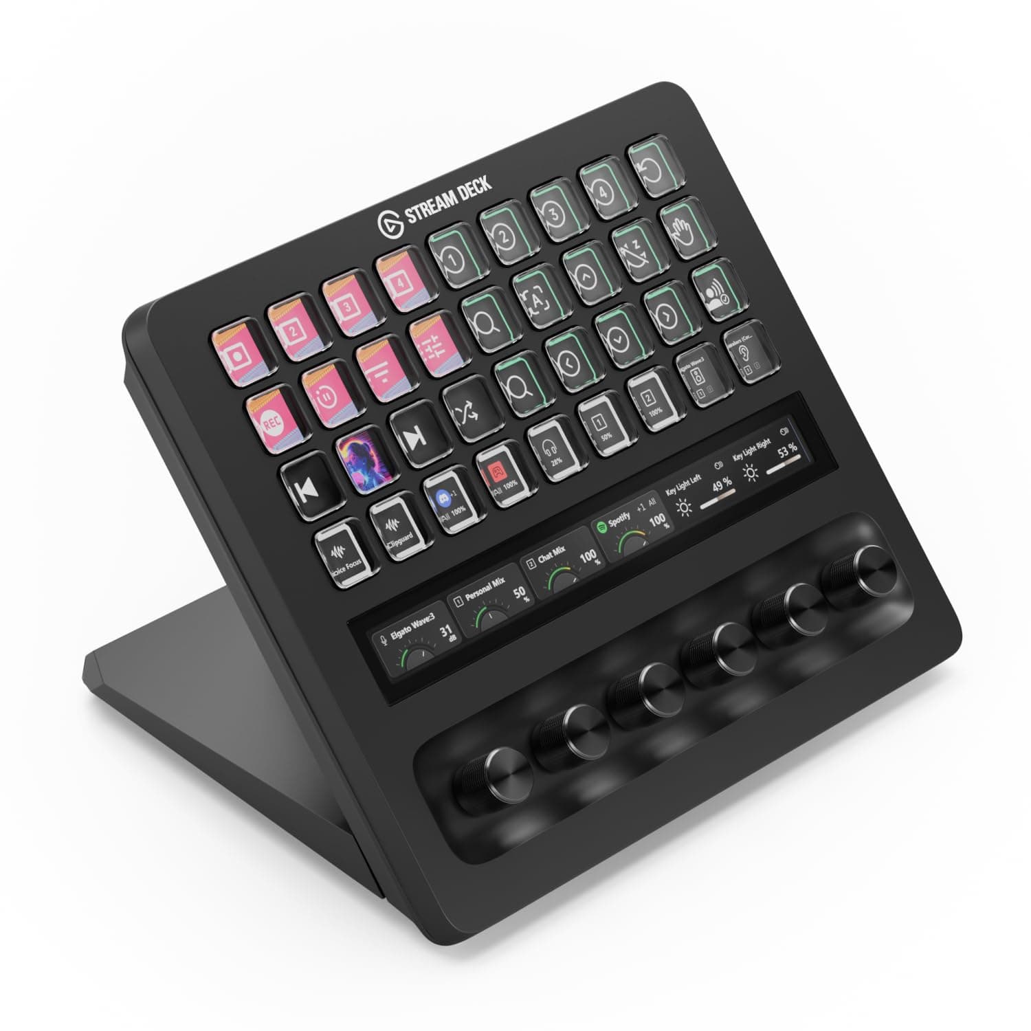 Elgato Stream Deck + XL Control Platform, Dials, Touch Strip | 36 customizable macro keys, Six multifunction dials, Touch strip display, Hundreds of integrations, USB-C for PC and Mac