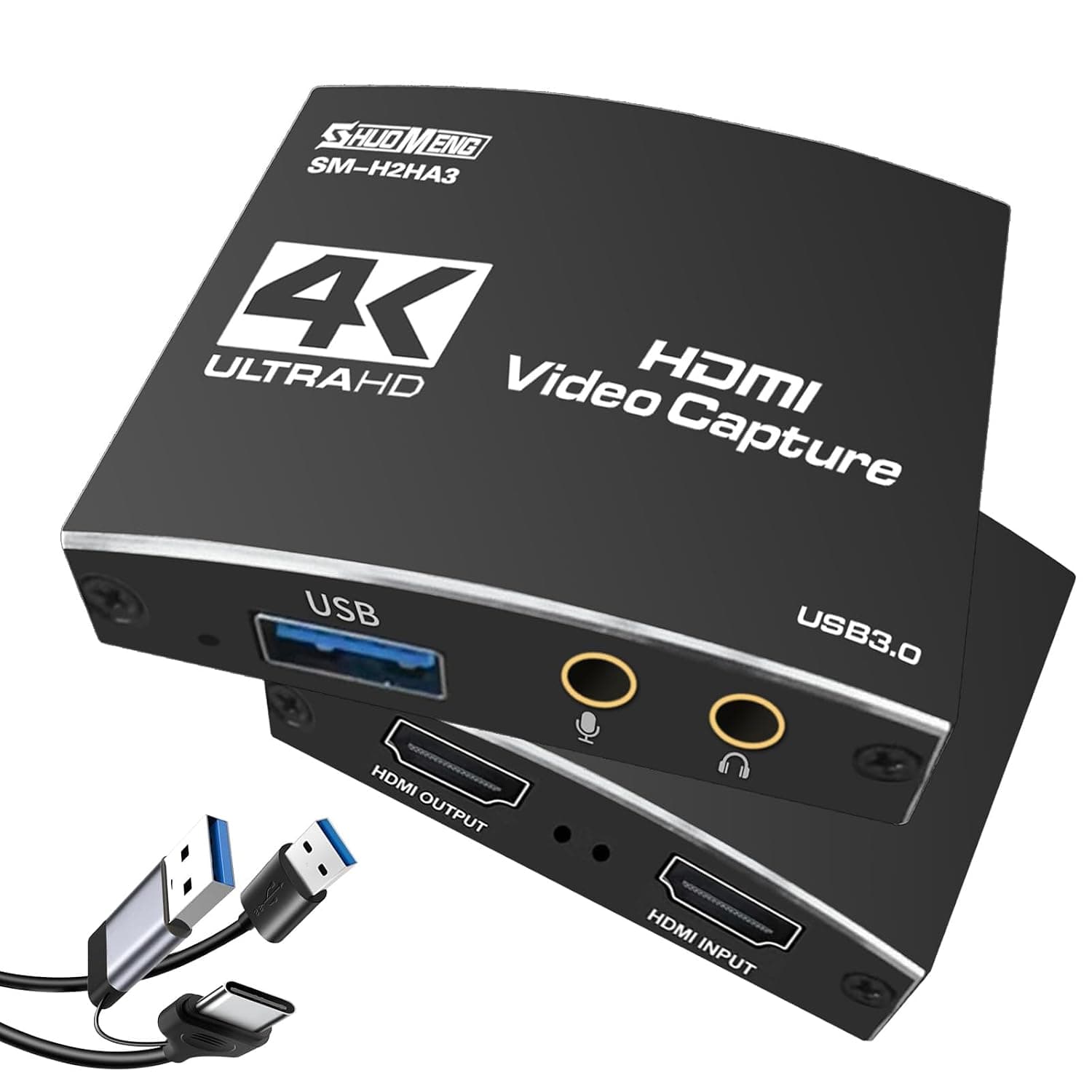 Capture Card for Streaming, HDMI to USB3.0 1080P 60FPS Audio Video Adapter, with 4K HDMI Loop-Out, for Recording/Streaming, Compatible with Nintendo Switch/Xbox/PS5/OBS/Camera/PC/Laptop
