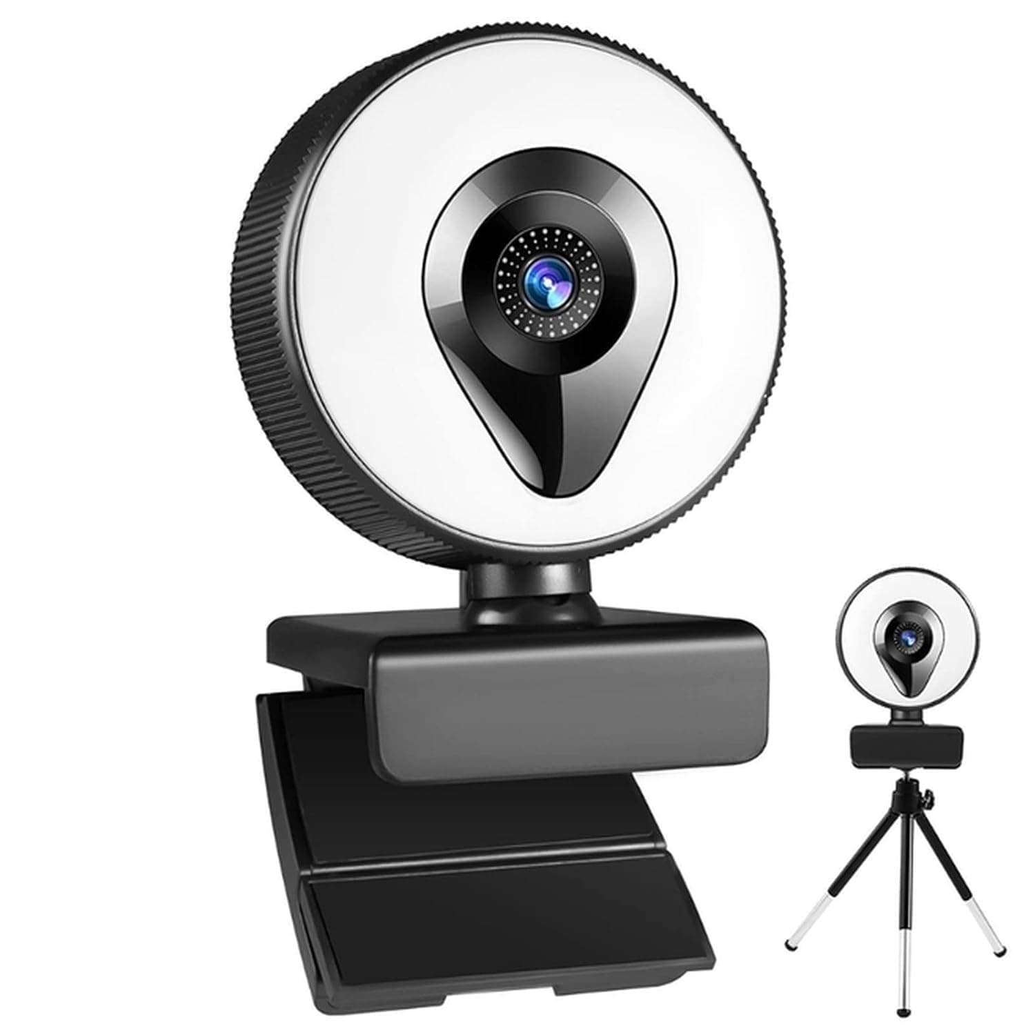 Webcam 1080P Webcam 4K 2K 3 Light Broadcast 60FPS Web Camera Mic Beauty Cam Webcam(4K)
