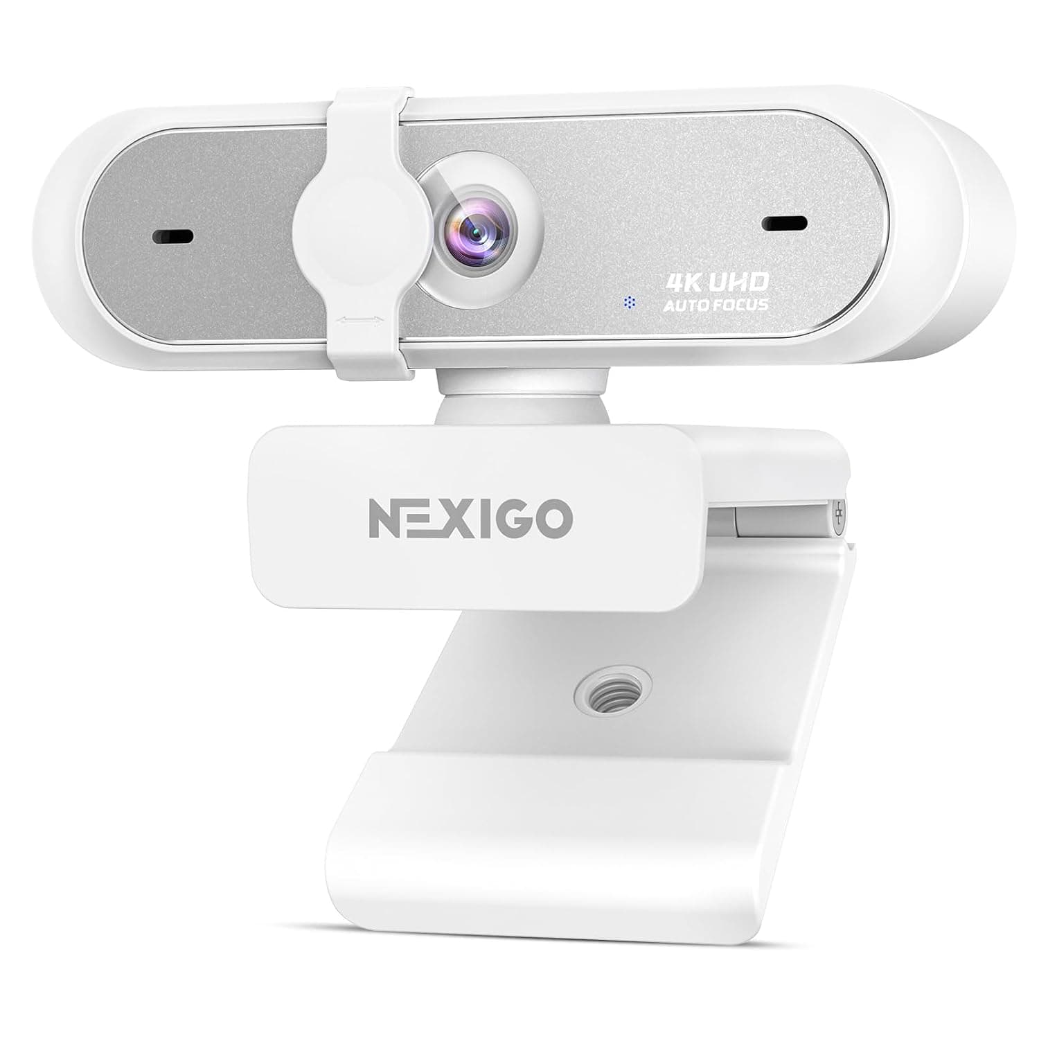 NexiGo N660P Pro 4K Webcam with Distortion-Free Lens, 1080p 60 fps Autofocus USB Streaming Camera, 3DNR, Noise-Canceling Mics & Privacy Cover, Web Cam for Gaming/Live Streaming/PC/Mac/Switch 2, White