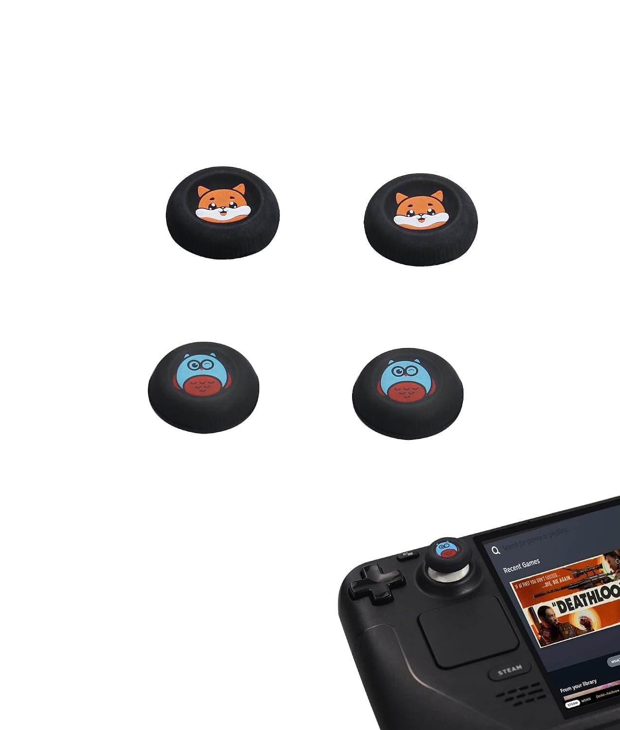 Thumb Grip Caps for Steam Deck, Silicone Thumbsticks Grips Joystick Caps for Steam Deck