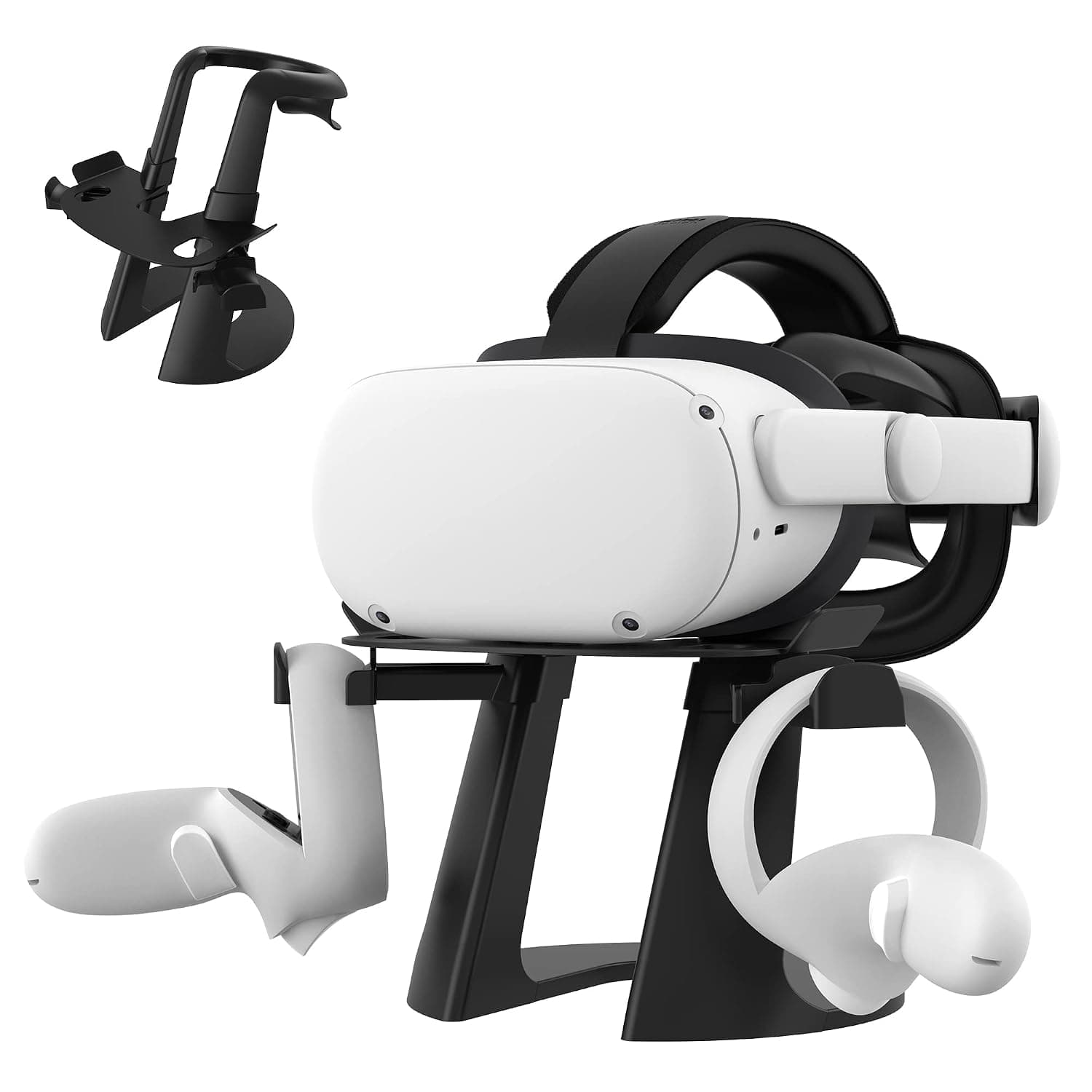 KIWI design VR Stand, Headset Display Holder and Controller Holder Mount Station for Oculus Quest/Rift/Rift S/GO/HTC Vive/Vive Pro/Valve Index VR Headset and Touch Controllers
