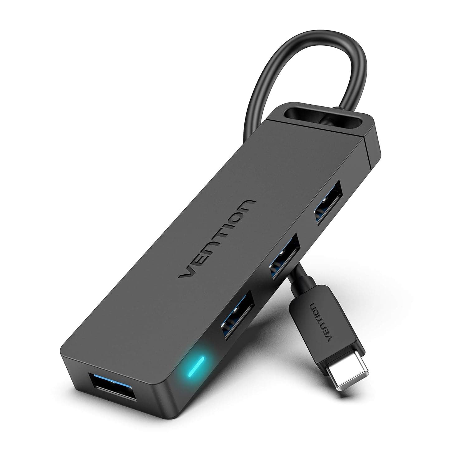 VENTION USB C Hub 50cm, 4 Port USB 3.0 Multi Ports Adapter, Black, Compatible with MacBook Pro, PC, Laptop, Mac mini, iMac, Surface Pro, Flash Drive