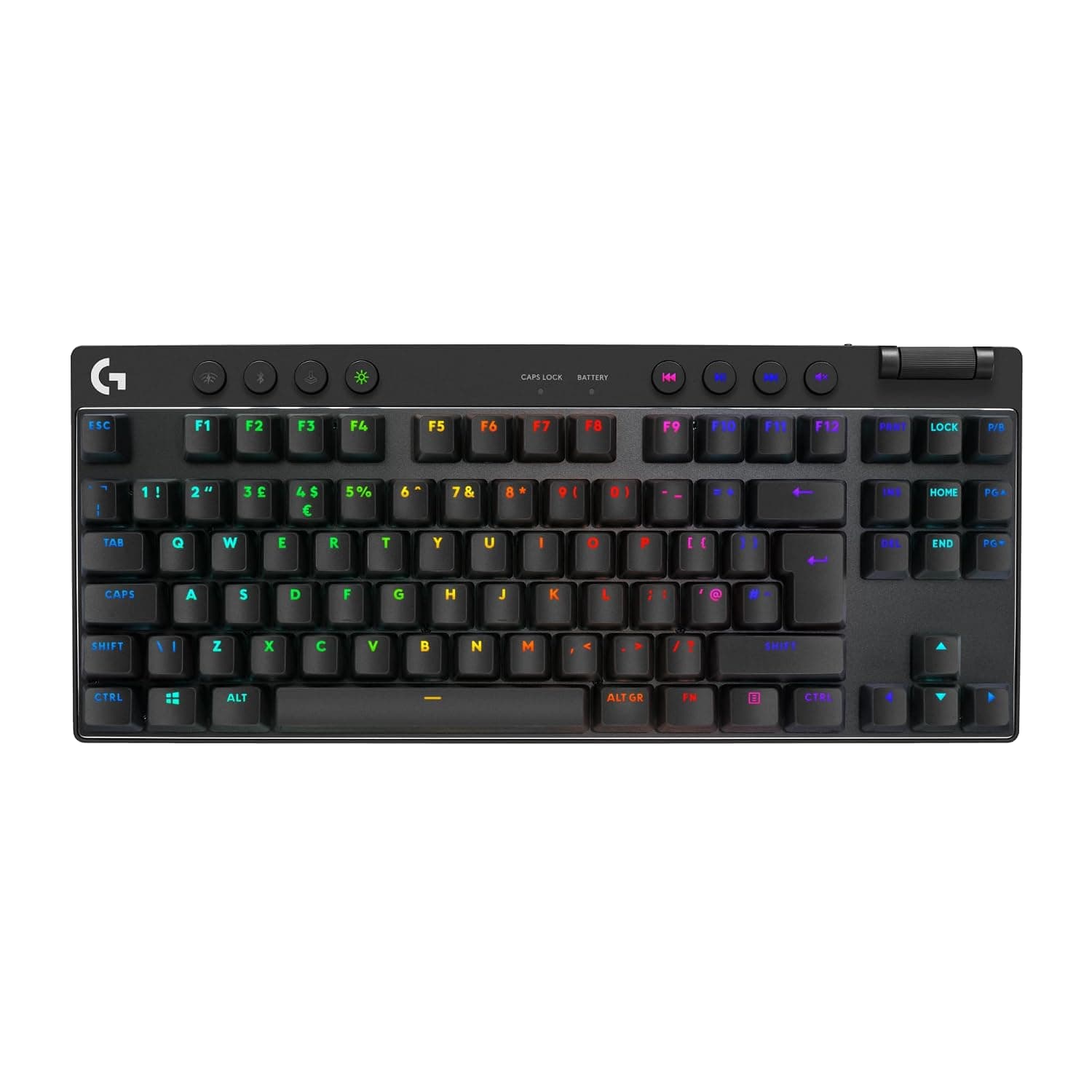 Logitech G PRO X TKL LIGHTSPEED Wireless Gaming Keyboard | Ultra Portable Tenkeyless Design, LIGHTSYNC RGB, Tactile Switches (GX Brown), QWERTY UK English, PC - Black