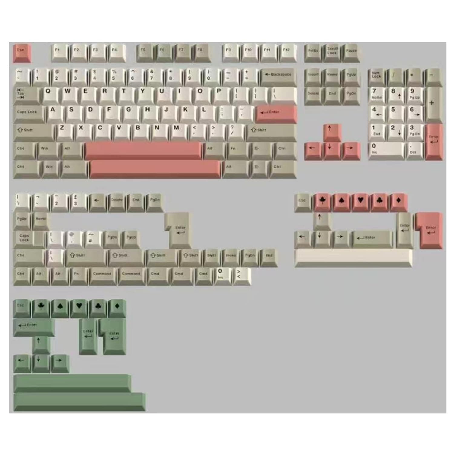 Fogruaden PBT Keycaps Set, Cherry Profile Custom Keycap for Mechanical Keyboard Keycaps(9009)