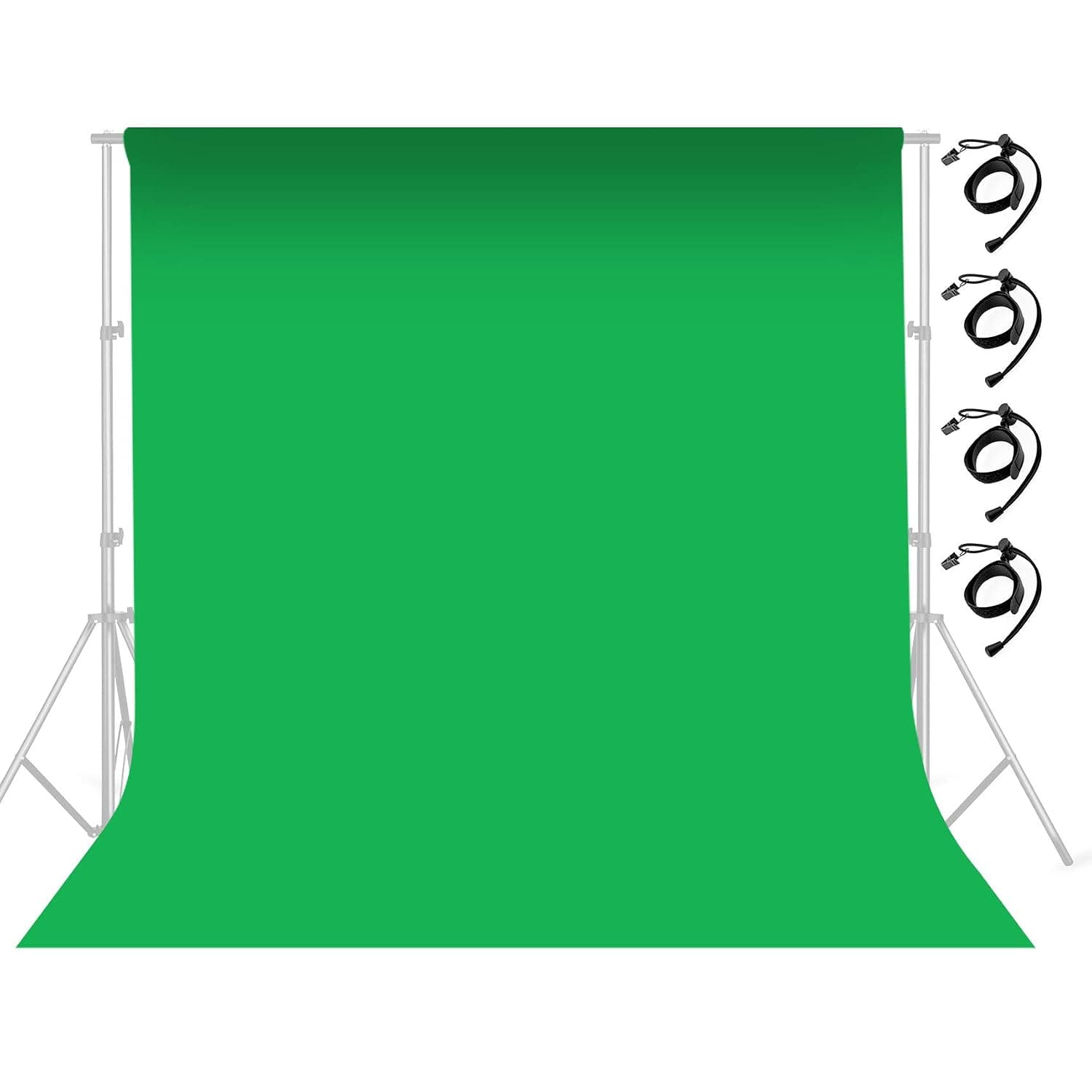 Hengming 3 x 3 m Green Screen Backdrop Photography Background YouTube | 10 x 10 ft, muslin Collapsible, for Photo Studio Live Streaming Video Product Portrait Shooting Zoom meeting, with 4 Clips