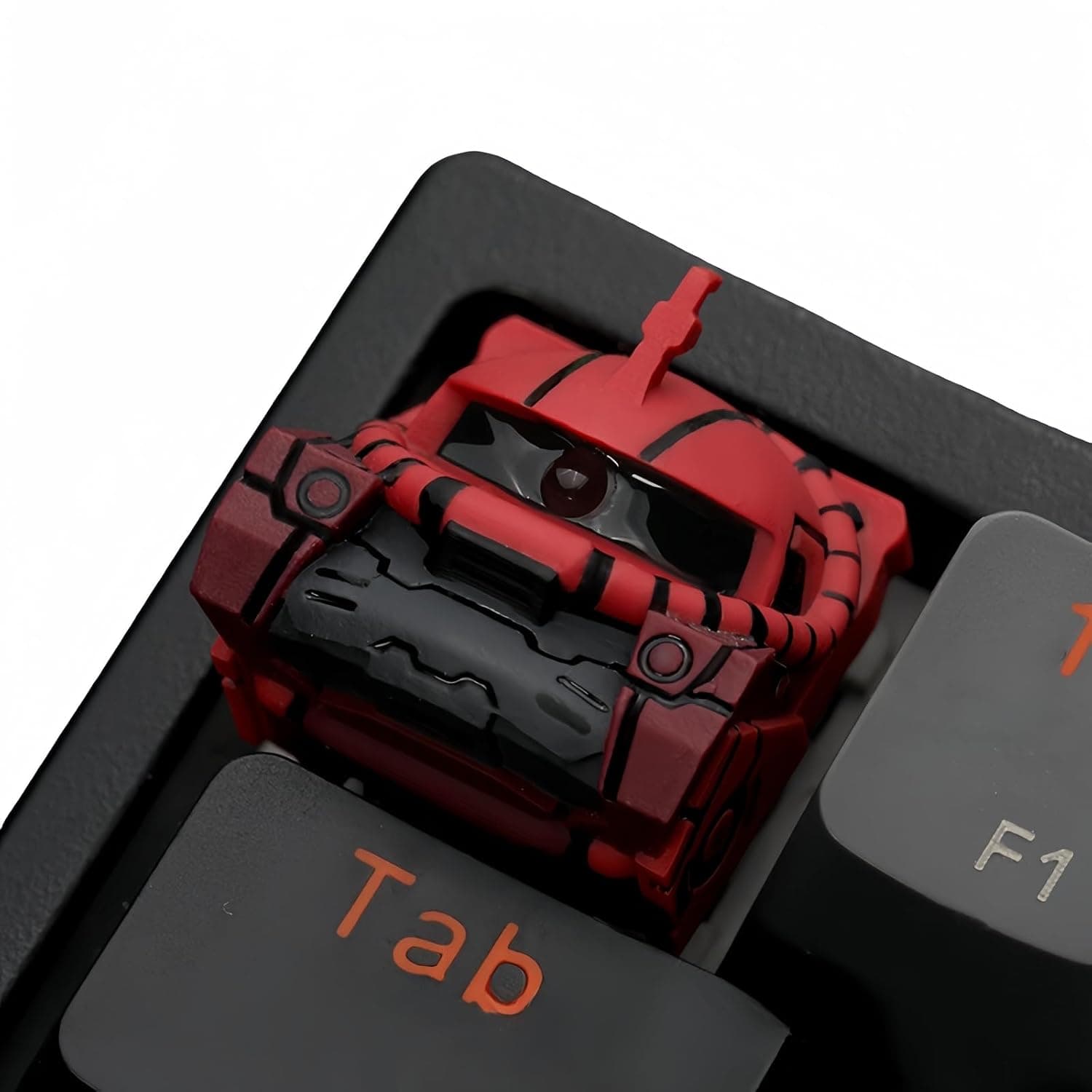 Capkeyno Artisan Keycaps - Anime Robot Keycaps, Resin Keycaps, Handmade Keycaps, ESC Keycap, 1U Cherry Profile for MX Switch Mechanical Keyboard (RED Keycap)