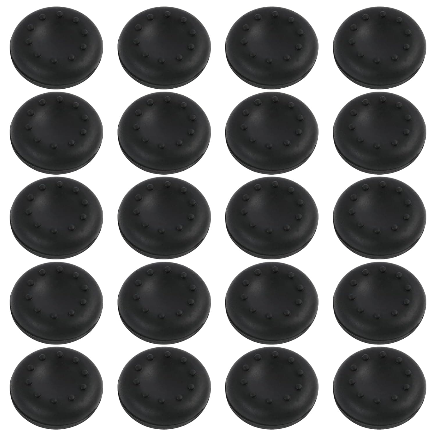 20PCS Thumb Grip Joystick Cap Analog Stick Cap Black, Silicone Non-Slip Thumb Grips Joystick Caps for Controller Grips with Comfortable Texture for Enhanced Control and Protection in Gameplay