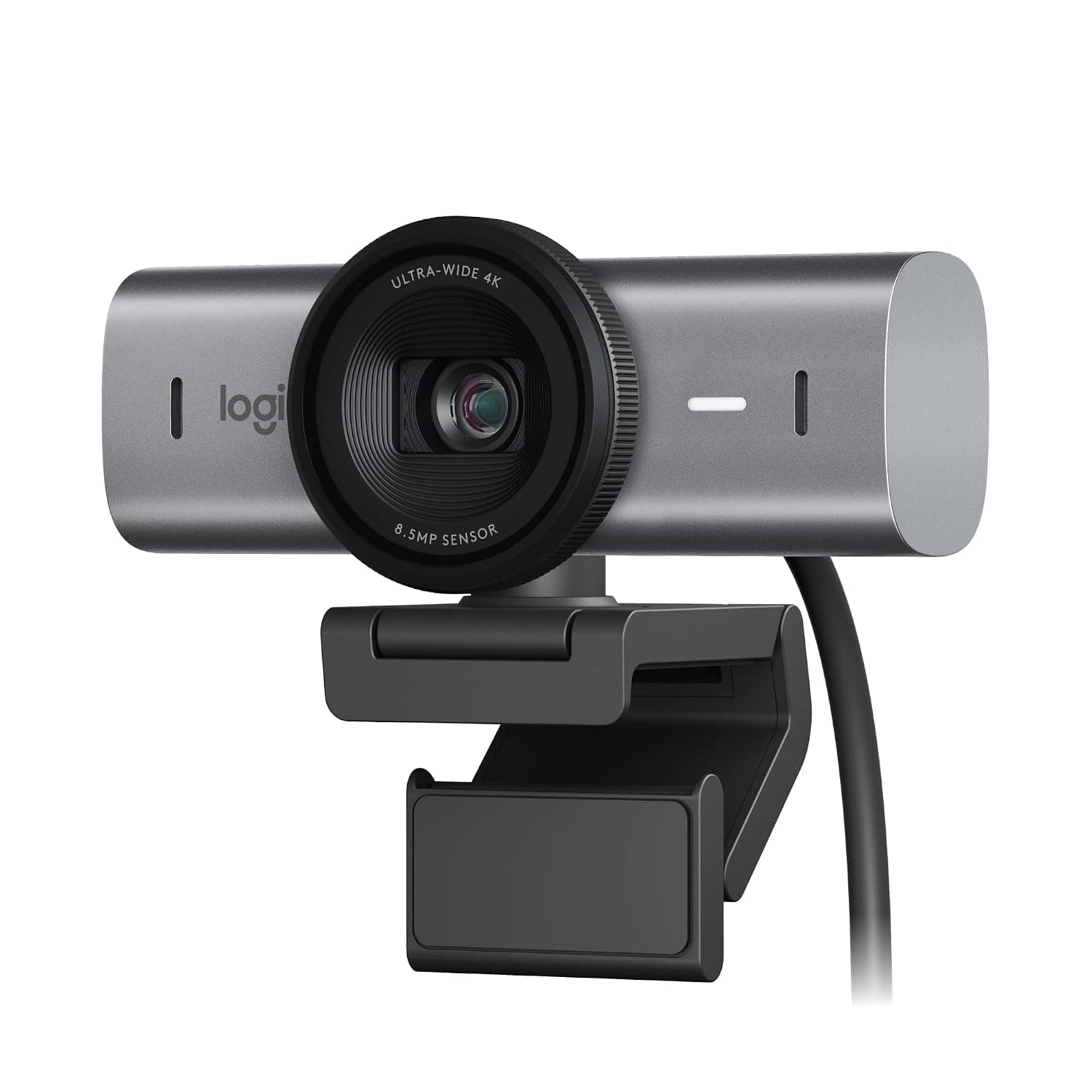 Logitech MX Brio Ultra HD 4K Webcam with Noise Reducing Microphones, AI-Enhanced Image Quality, Privacy Protector and USB-C Connection - Graphite