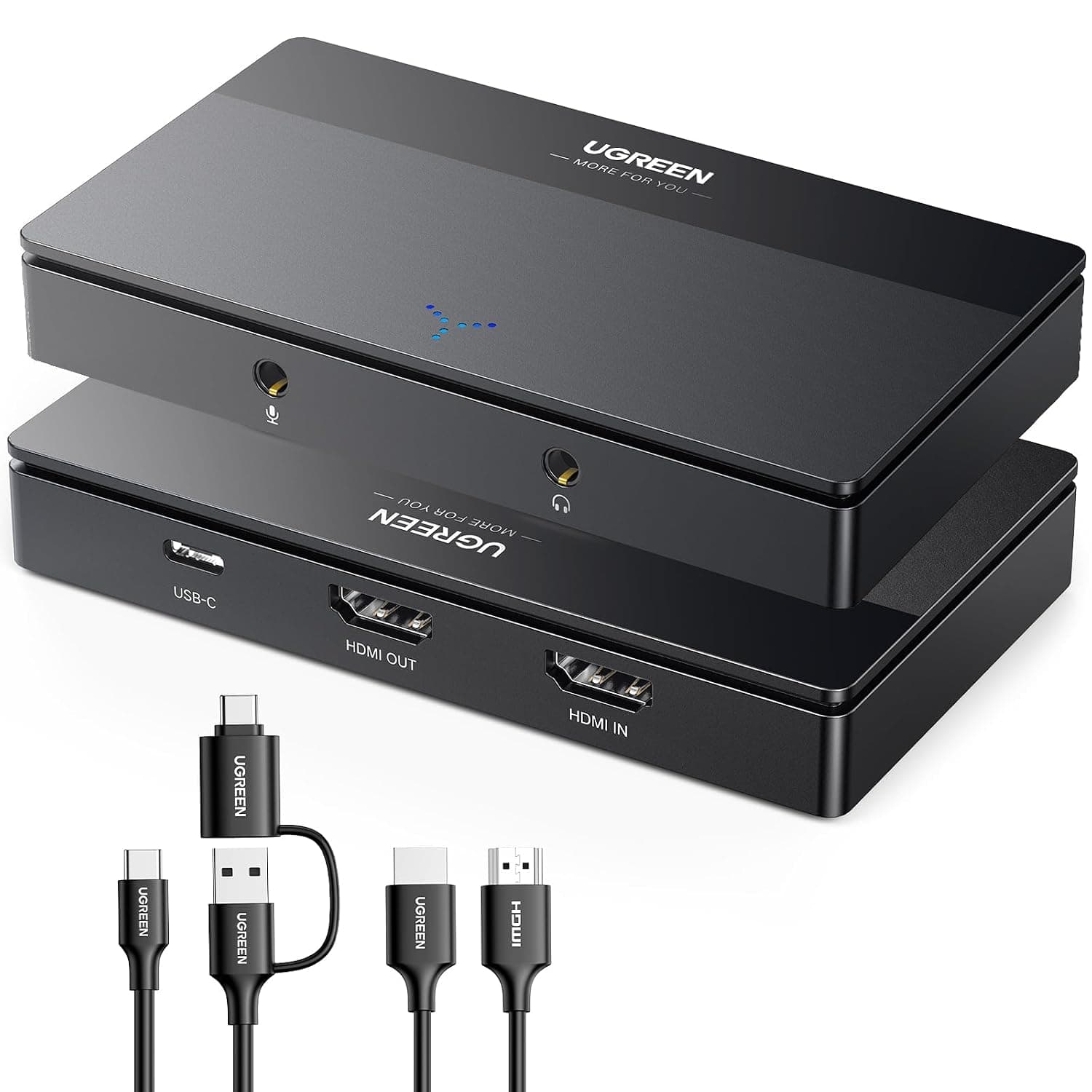 UGREEN Video Capture Card HDMI to USB Type C Capture Device 1080P 60Hz Streaming 4K Loop Passthrough 3.5mm Audio Mic Compatible with Switch PS5/4 Xbox TV Stick DSLR Camera iPad Phone MacBook Laptop PC