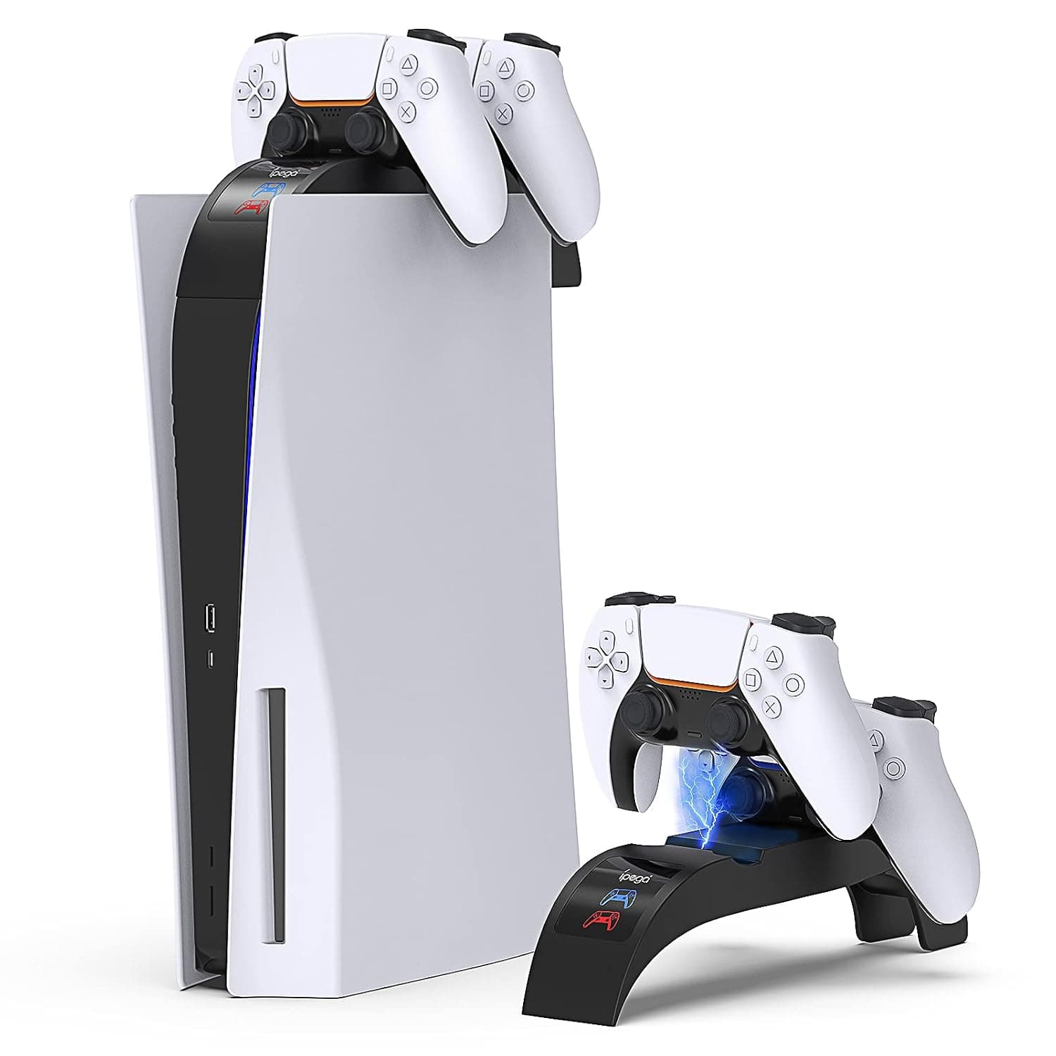 Charging Station for PS5, 2.5H Fast Charger Dock Station for Playstation 5 Dualsense Controller, Dual Docking Wireless Station Compatible with Sony PS5 Controller with LED Indicator for Top/Desktop